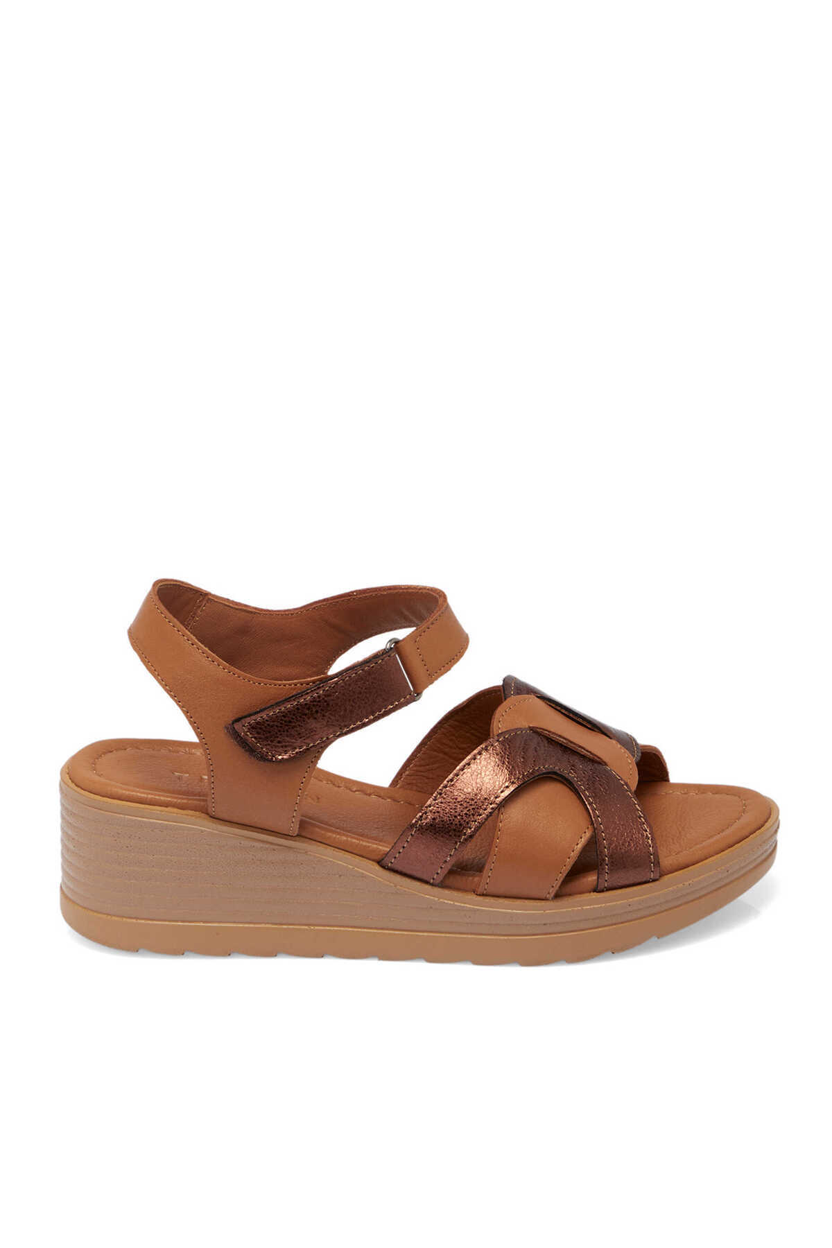 Tan Genuine Leather Women's Sandals-K25Y1SN67791-A29