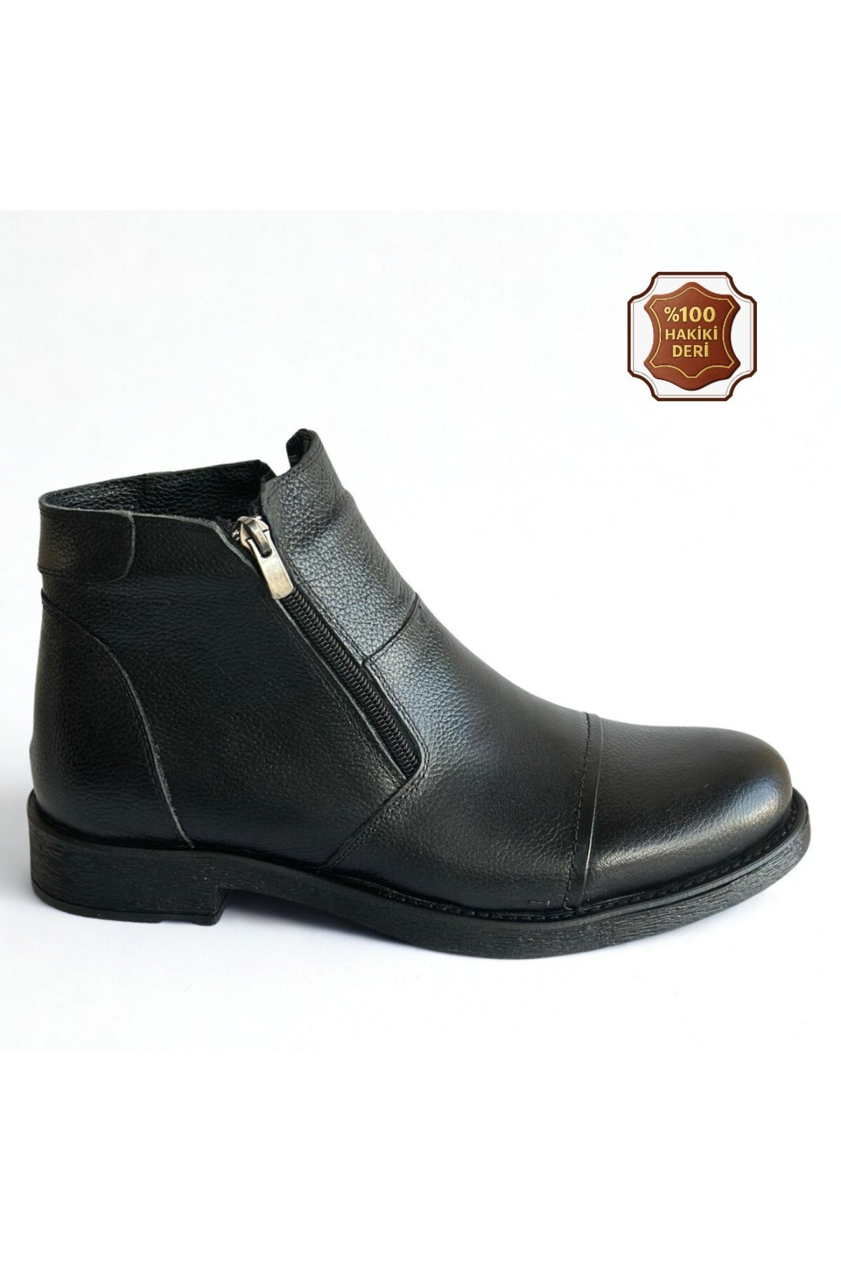 Kardeşler SHOE  Erkek Gerçek Hakiki Deri İçi Kürklü Siyah Ortapedik Günlük Kışlık Bot