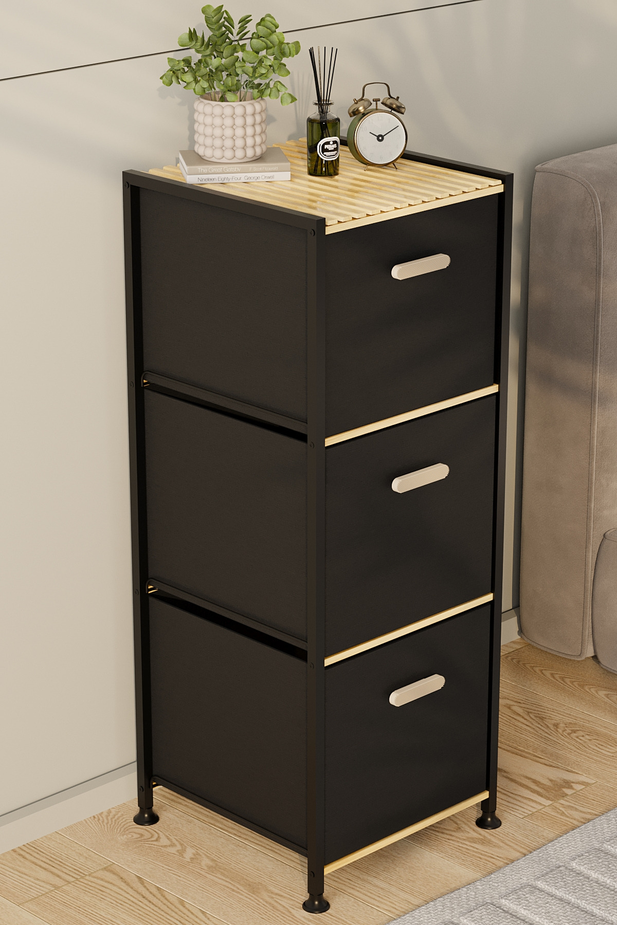 Multipurpose Organizer Dresser Nightstand Organizer 3 Tier 3 Drawers