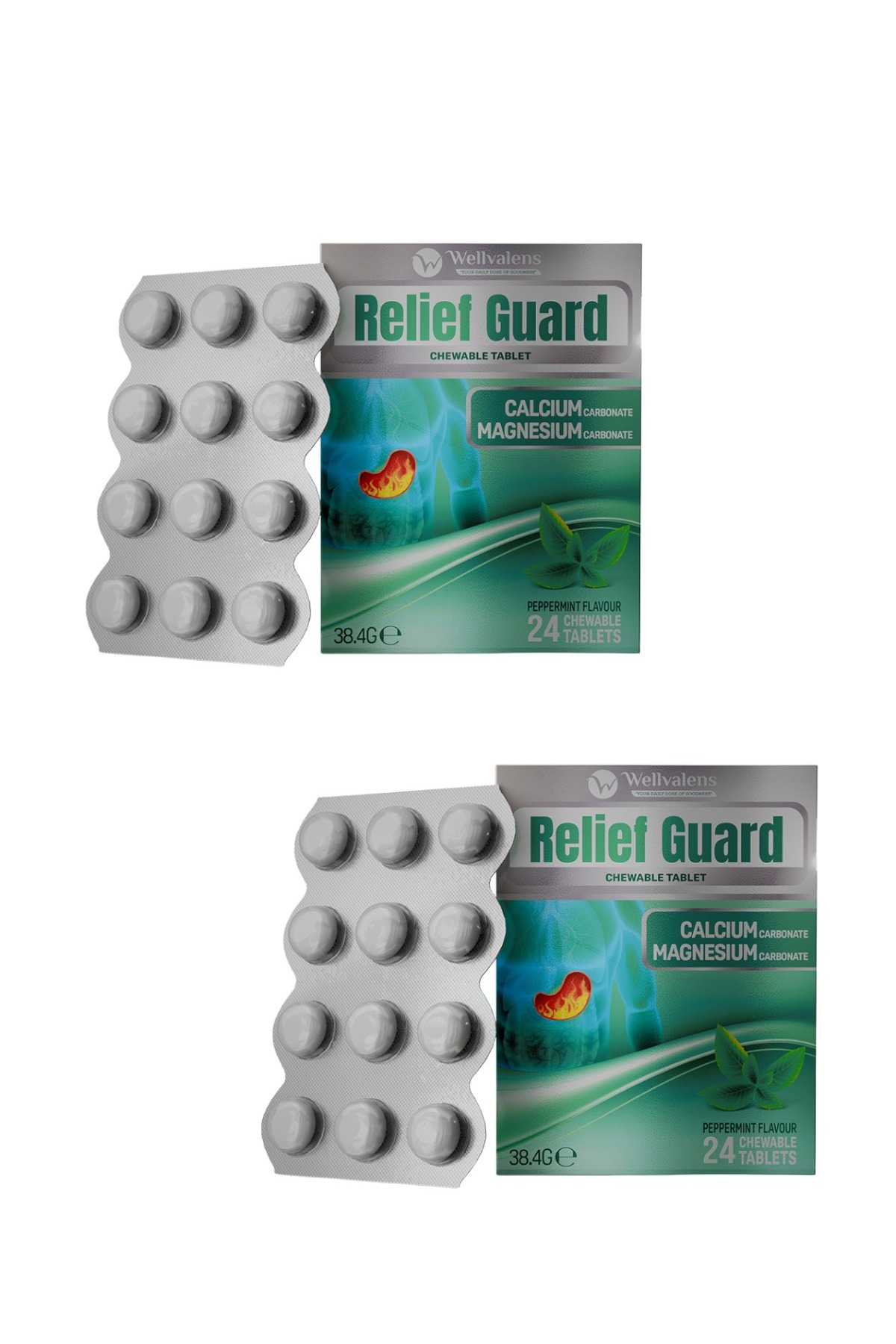 Wellvalens Relief Guard İkili Paket 48 Çiğnenebilir Tablet | Nane ...