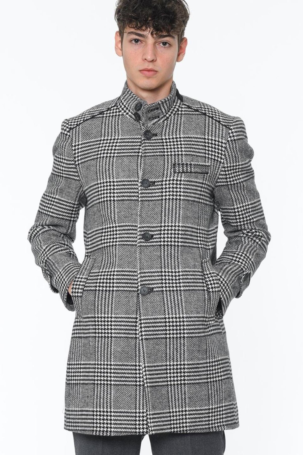 Dewberry Erkek Palto Kaşe Sıcak Tutan Şık Günlük Klasik Trend Model — رنگارنگ PLT9391 DEWBERRY OVERCOAT