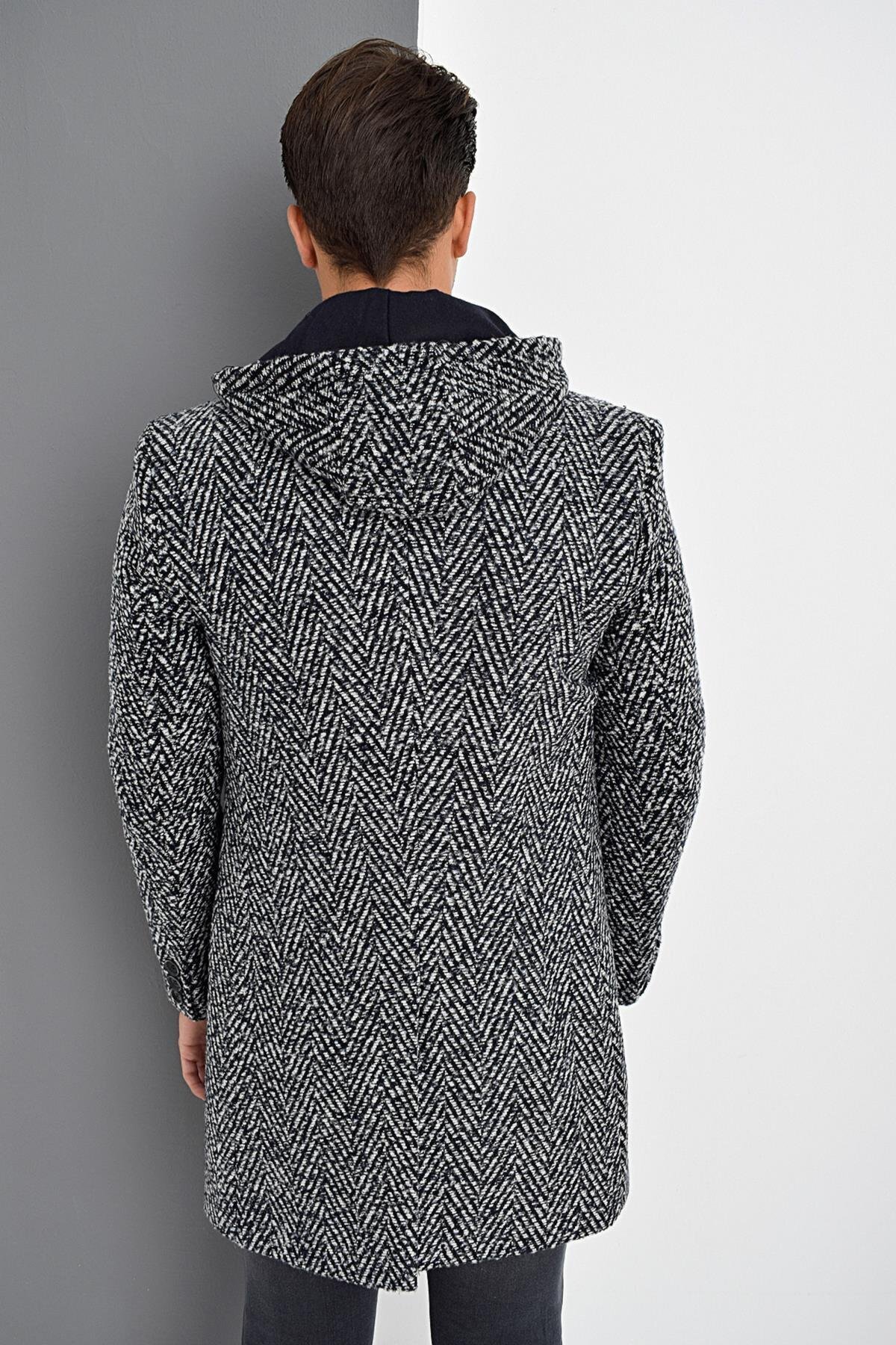 Erkek Palto Kaşe Sıcak Tutan Şık Günlük Klasik Trend Model — رنگارنگ PLT9371 DEWBERRY OVERCOAT — تصویر 2 از 5