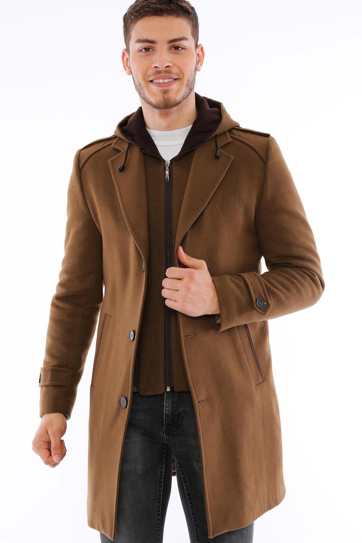 Dewberry Erkek Palto Kaşe Sıcak Tutan Şık Günlük Klasik Trend Model — رنگارنگ PLT9401 DEWBERRY OVERCOAT