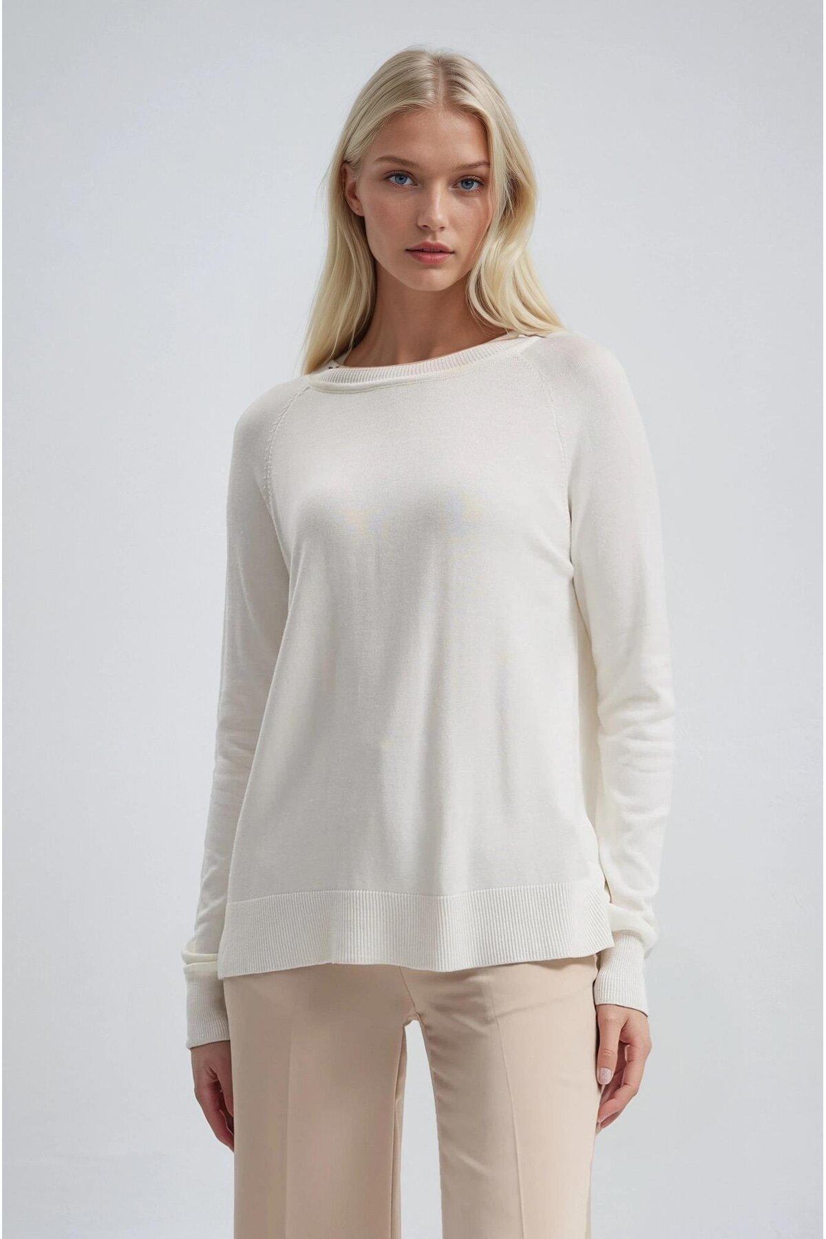 Lijuri  Bisiklet Yaka İnce Triko Bluz 1398 - Görsel 6