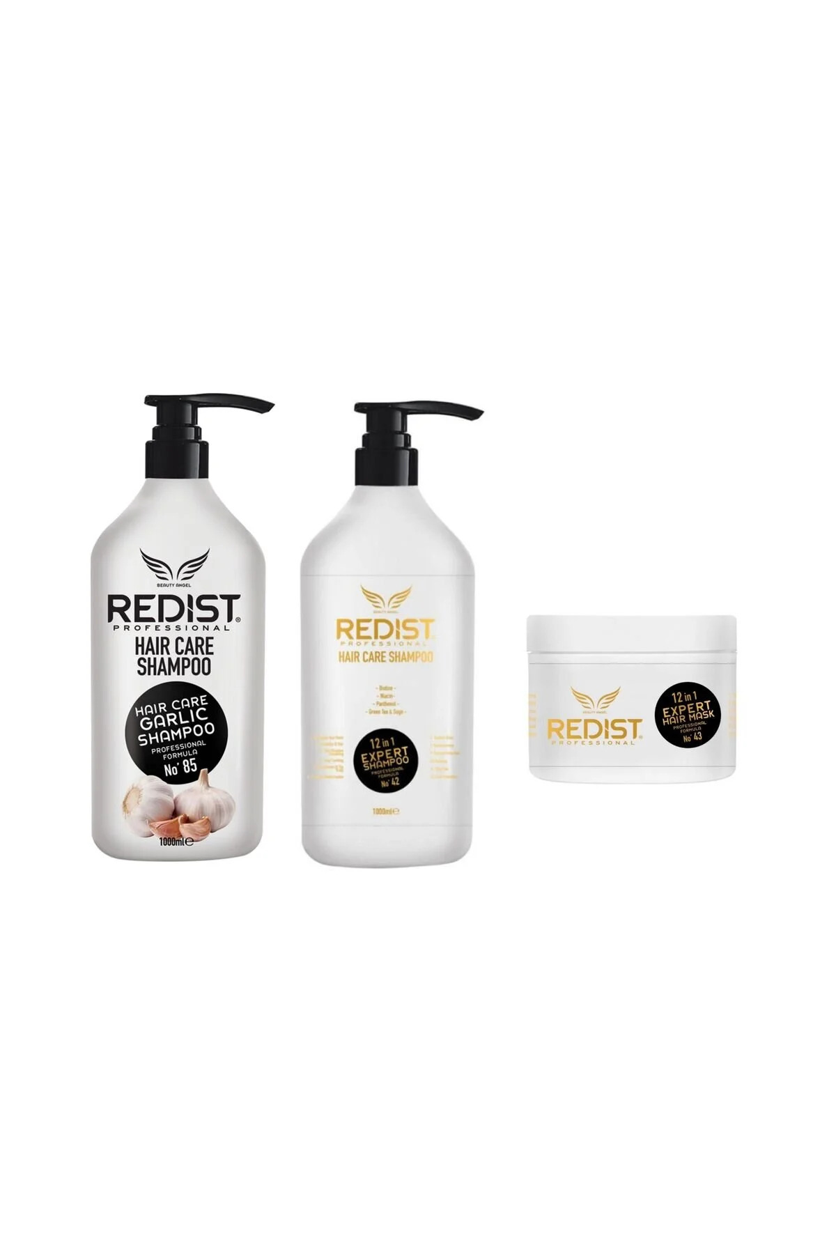 Redist Συσκευασία Redist: Σαμπουάν με σκόρδο 1L, Σαμπουάν Expert 12 σε 1 1L κ...