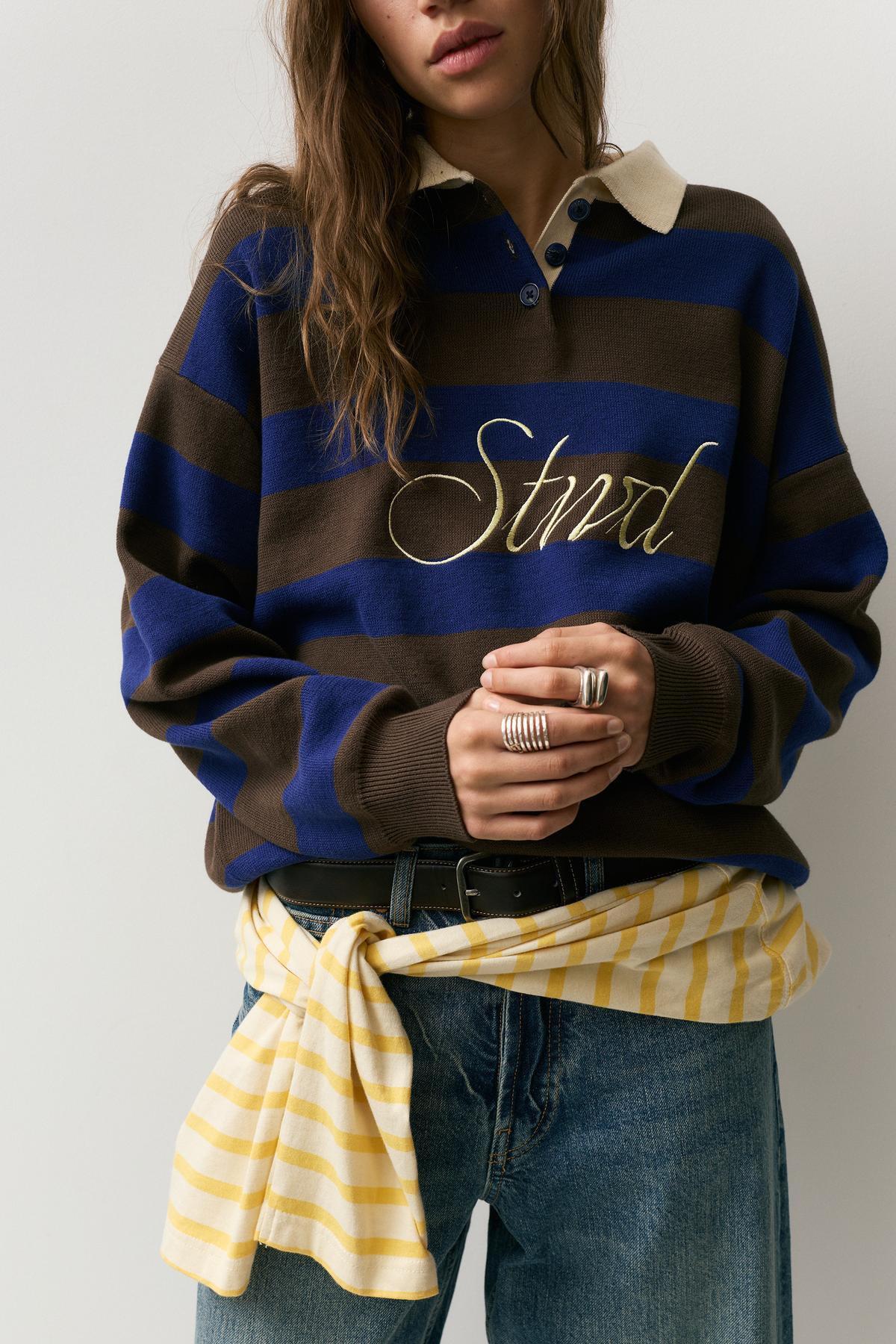 Pull & Bear  STWD örgü polo - Görsel 5