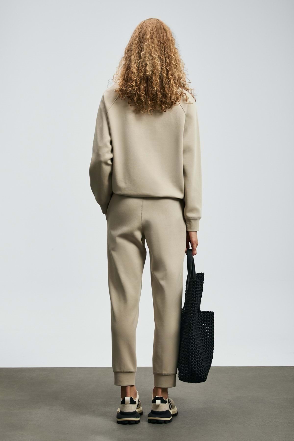 Lufian  122030019 Angelına Kadın Örme Kadın Sweatshirt BEJ - Görsel 7