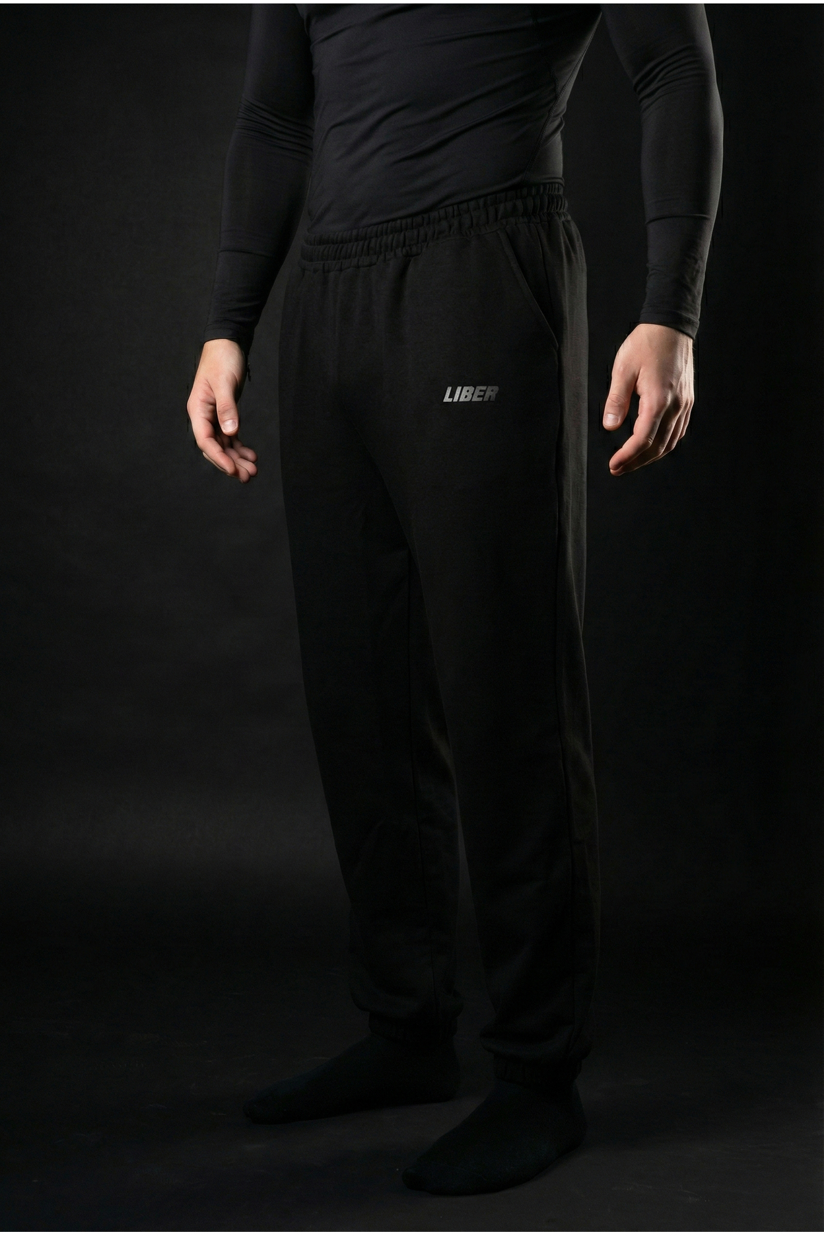 Liber  Fire - Erkek Siyah Baskılı Eşofman Altı Rahat Kesim Cepli Jogger - Görsel 3