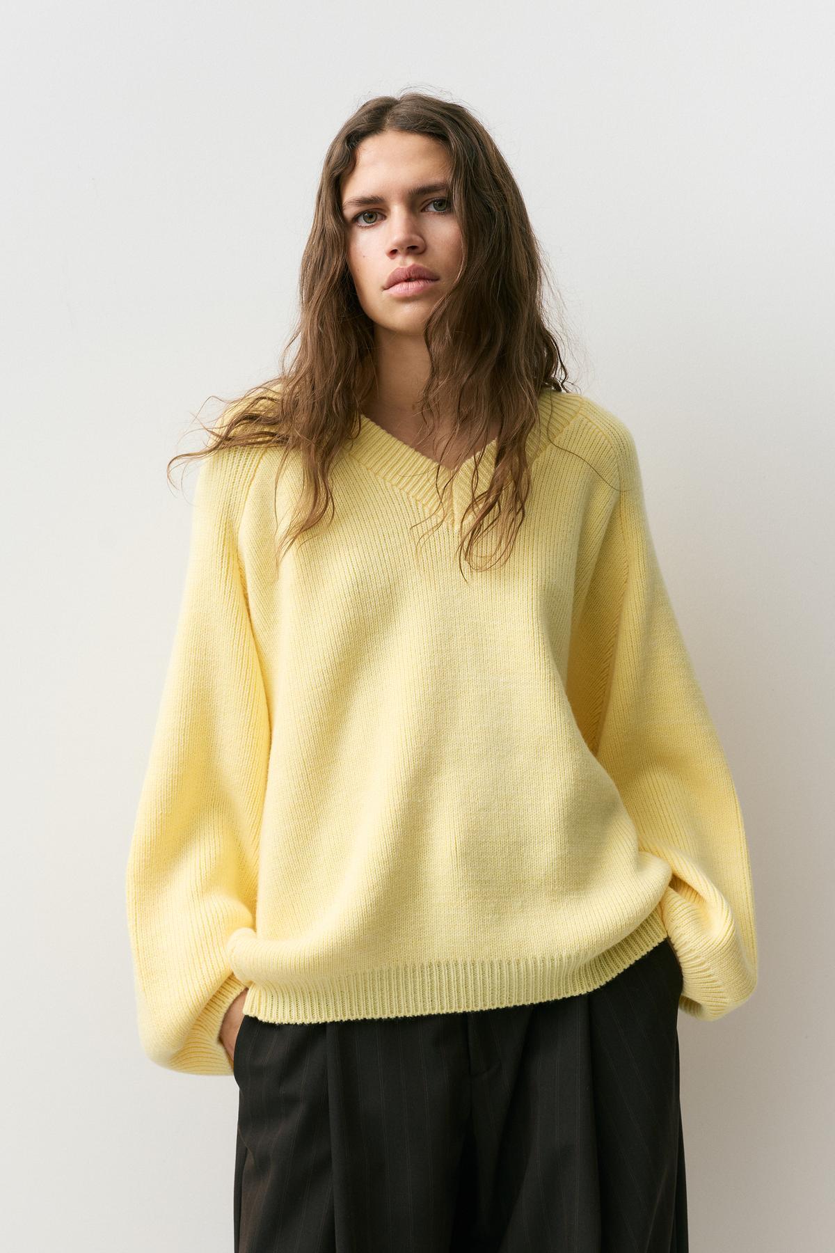 Pull & Bear  Asimetrik etekli oversize kazak - Görsel 2
