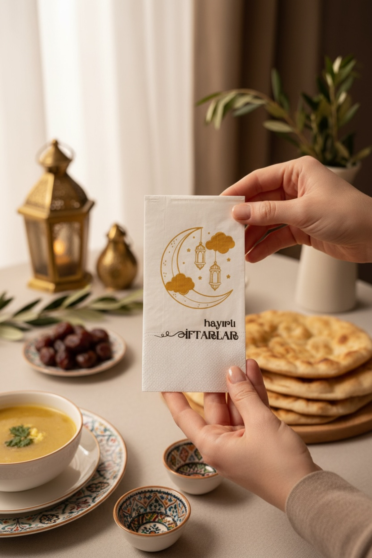 Ramazan Ayına Özel Baskılı Desenli İftar Peçetesi 25'li Paket
