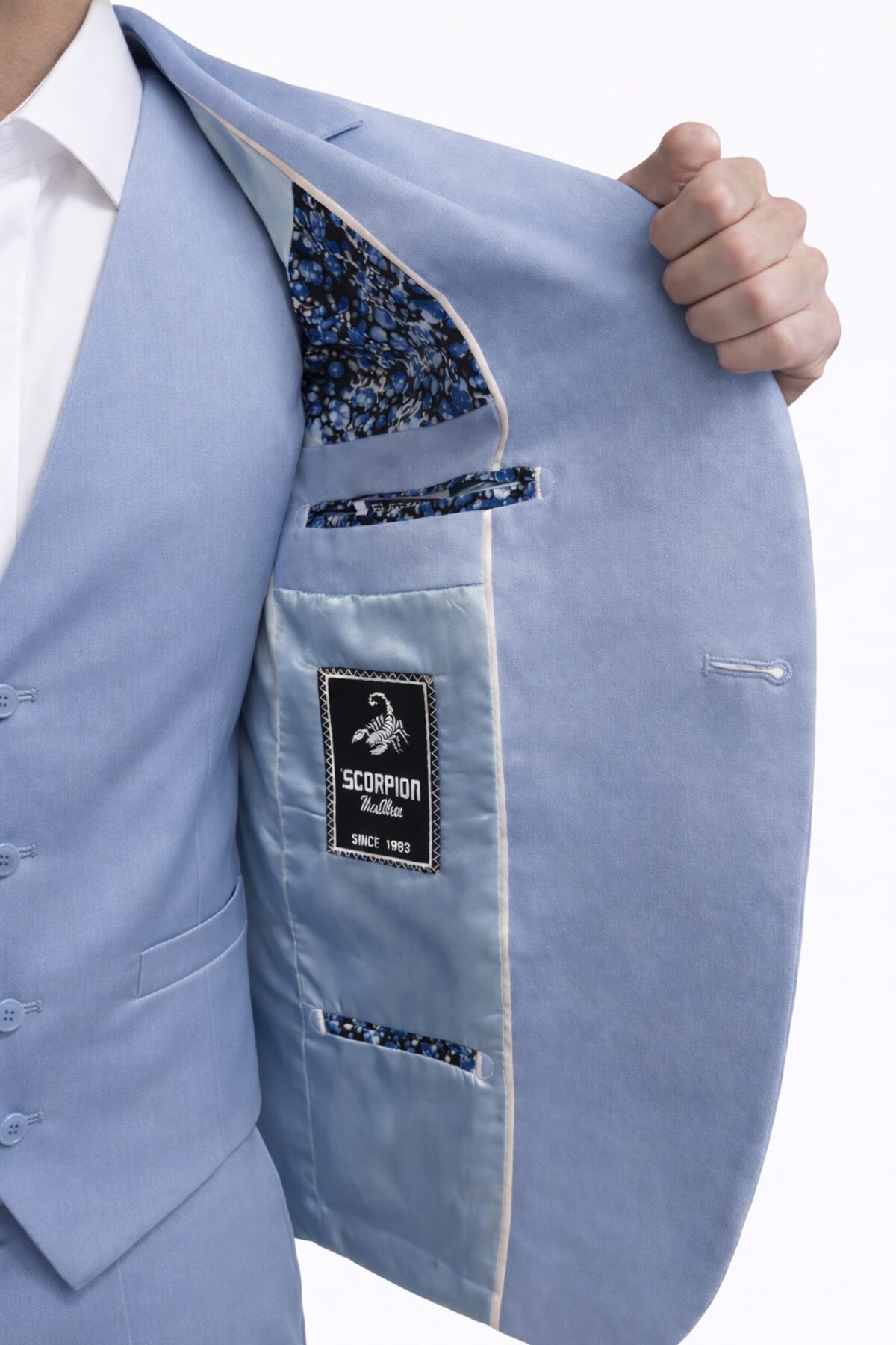 Plus Scorpion Erkek 3 Parça Slim Fit Takım Elbise –Klasik Likralı Kumaş, Tek Düğme, Çift Yırtmaçlı Modern Kesim ( görsel 7