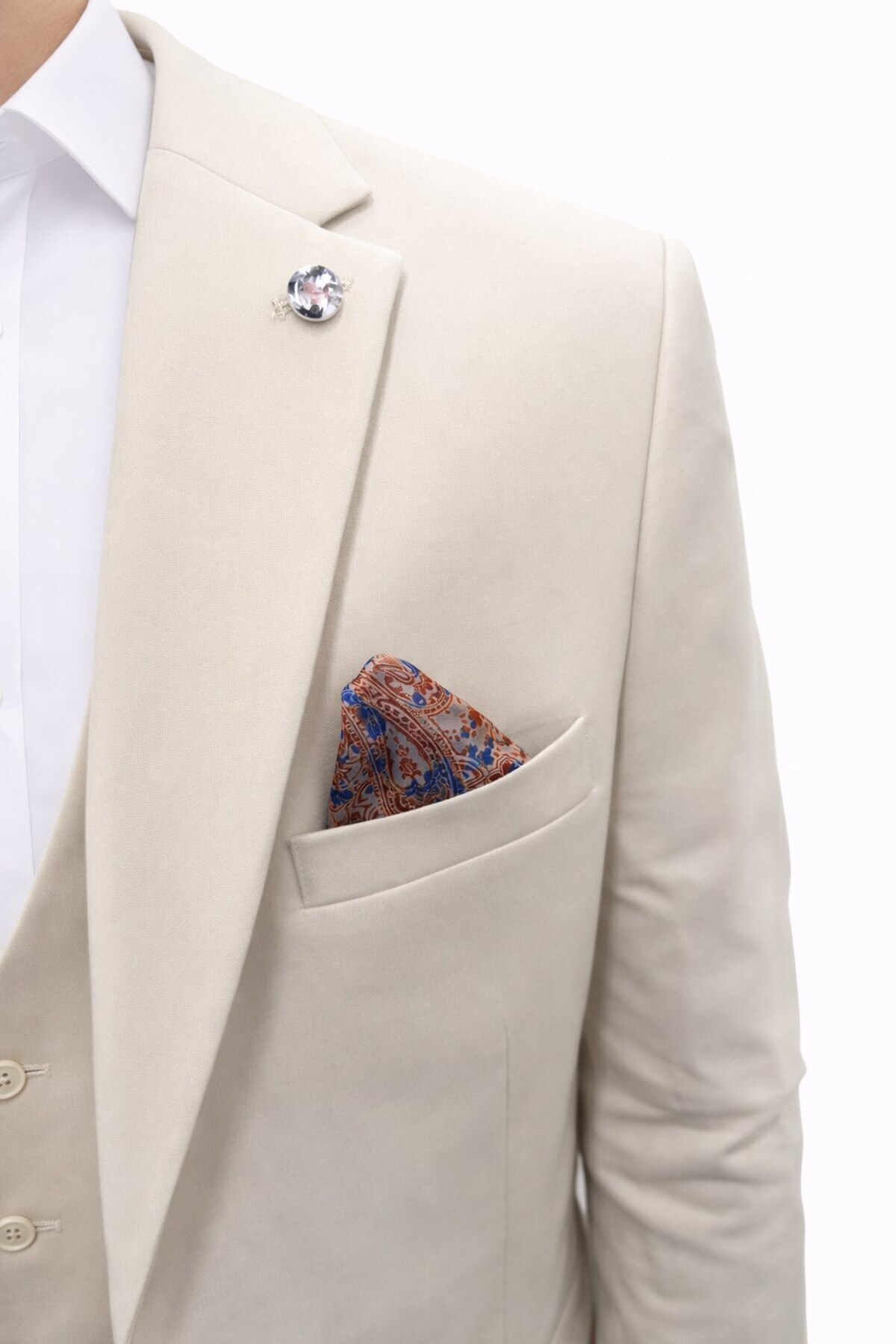 Plus Scorpion Erkek 3 Parça Slim Fit Takım Elbise –Klasik Likralı Kumaş, Tek Düğme, Çift Yırtmaçlı Modern Kesim ( görsel 7
