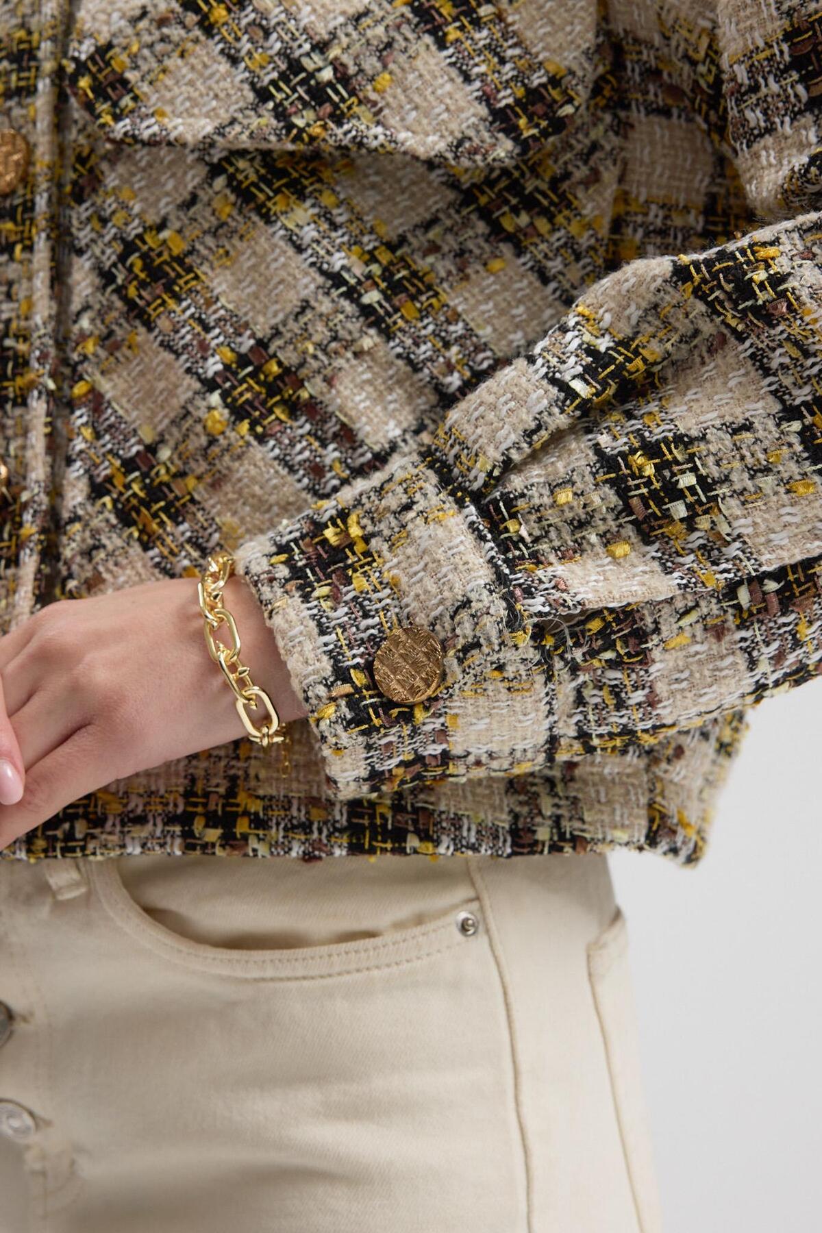 Lijuri  Ekoseli Kısa Tüvit Ceket 6184 - Görsel 3