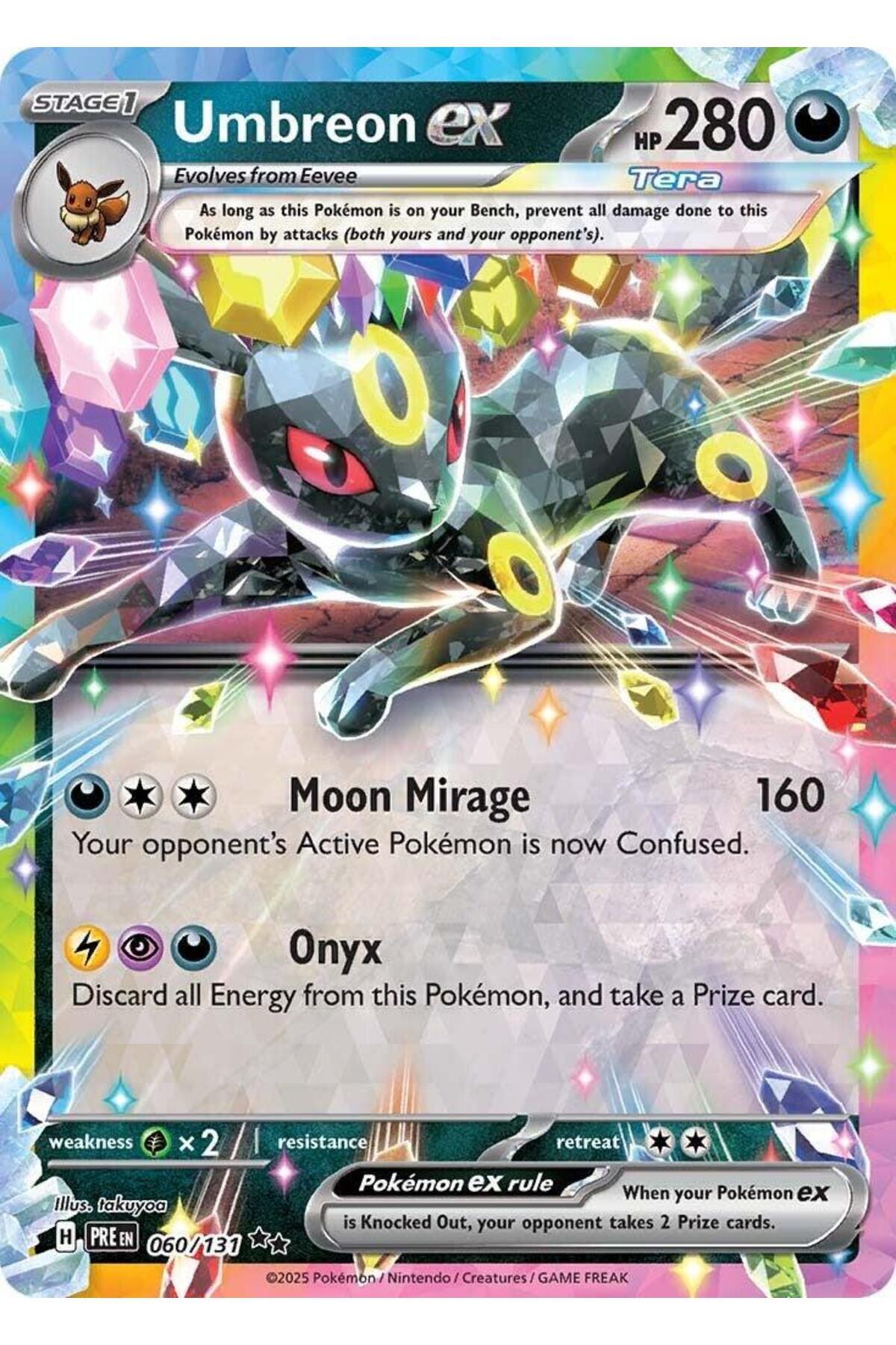 Pokemon TCG Umbreon ex #60 Pokemon Prismatic Evolutions Orijinal