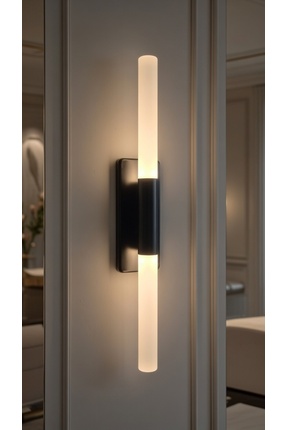 shop Perla Modern Siyah Günışığı Ledli Pilli ve Elektrikli Duvar Apliği 1 ade...