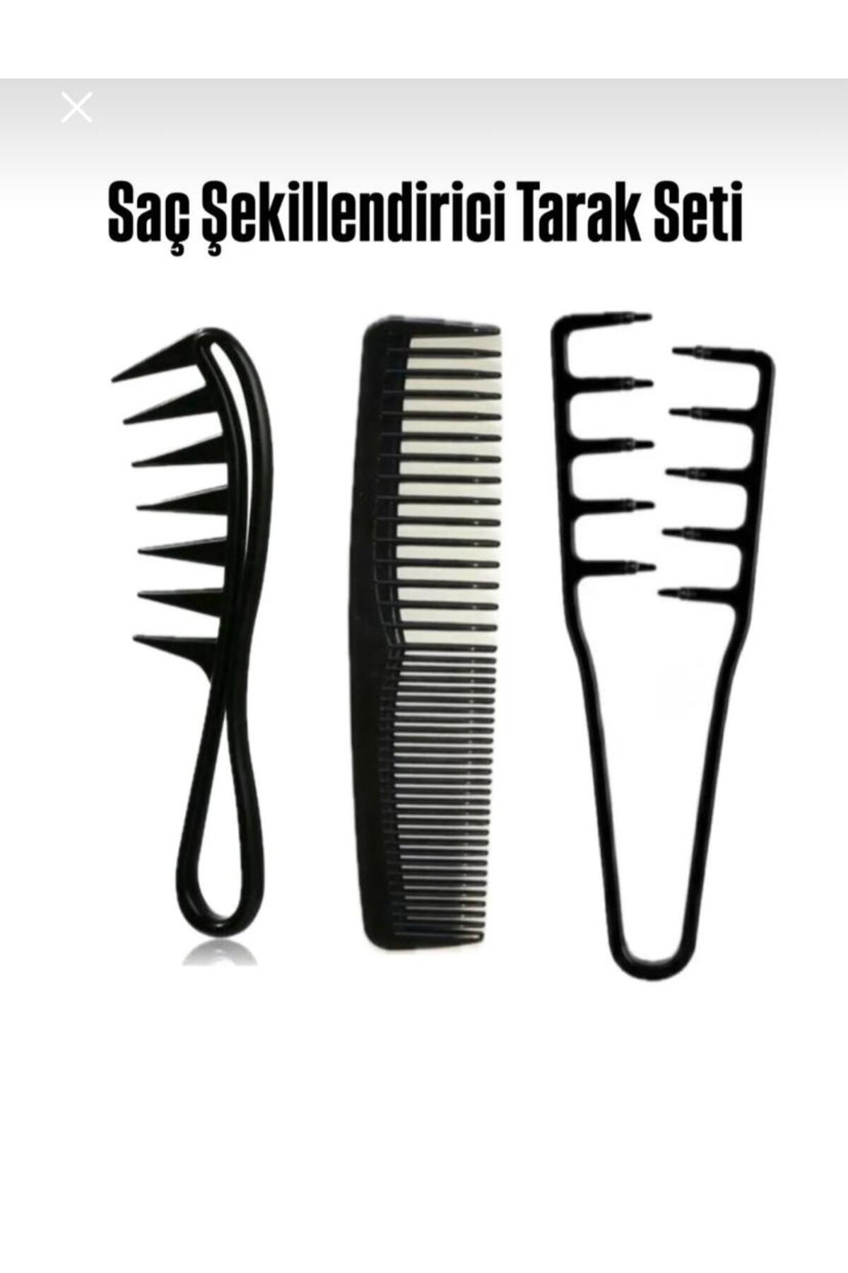 YURISH 3 Lü Saç Şekillendirici Tarak Seti Wax Tarak/Berber Tarağı