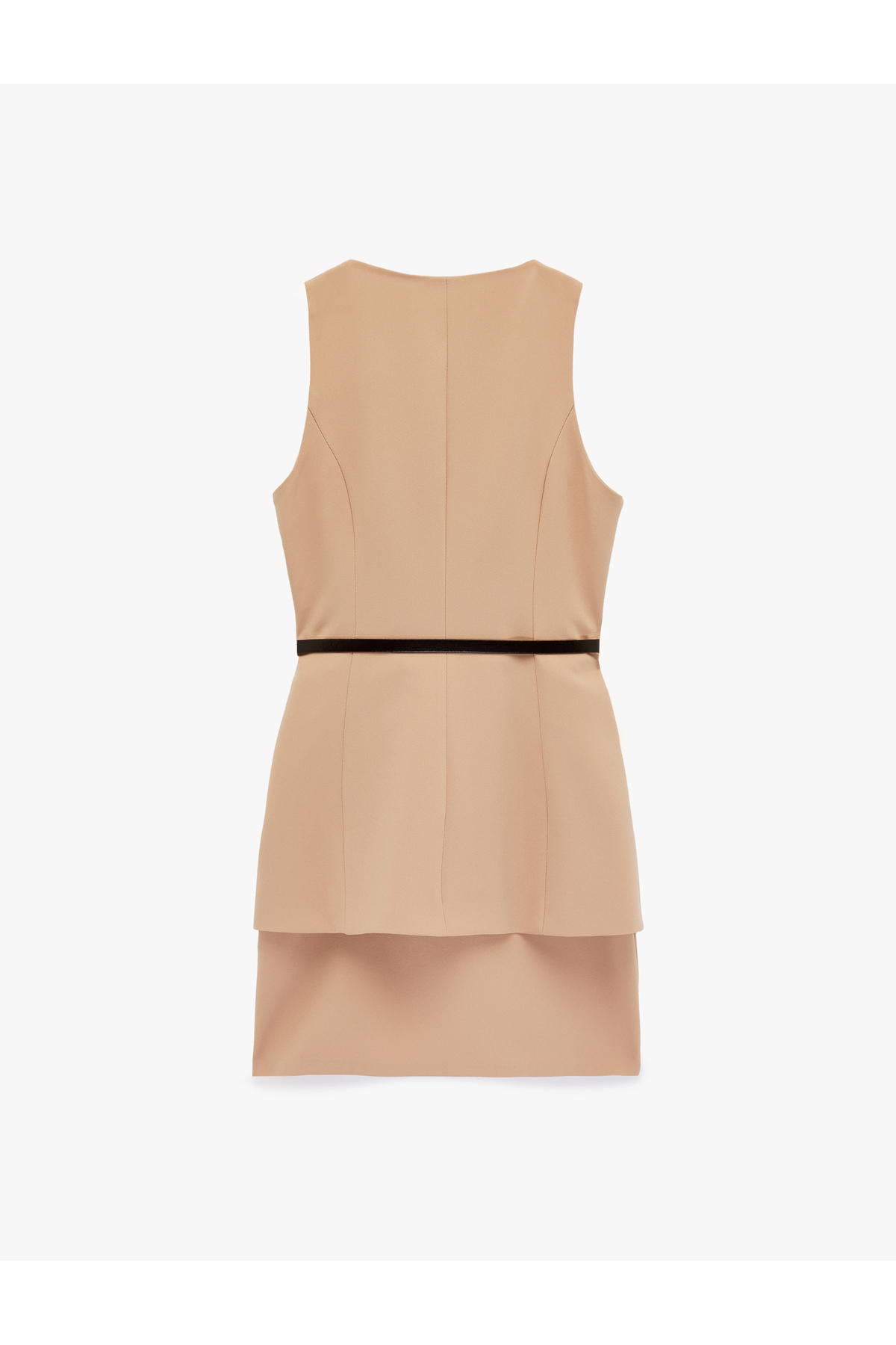 Koton  Kemer Detaylı Kolsuz Bisiklet Yaka Katlı Mini Elbise - Görsel 4