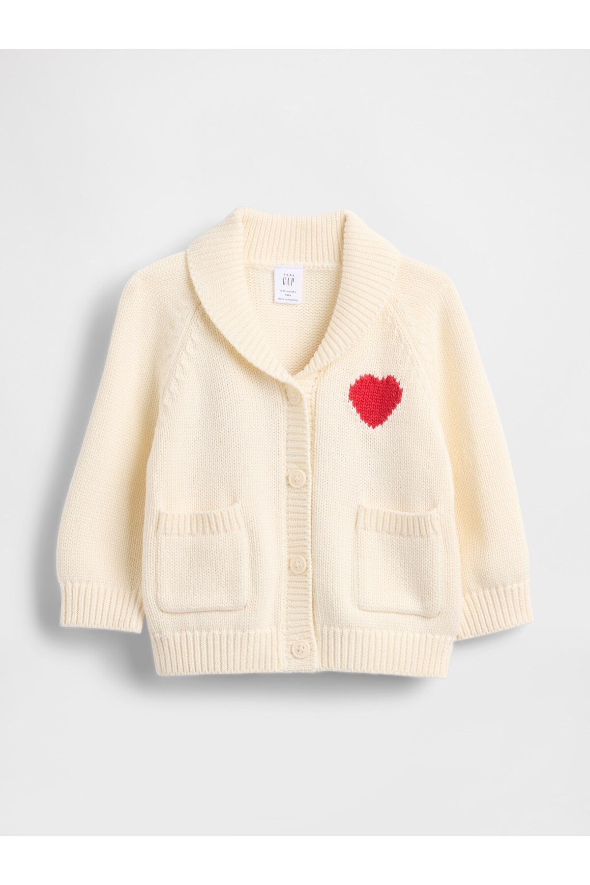 GAP Bebek Krem Love Shawl Hırka fotoğrafı 3 (önizleme)