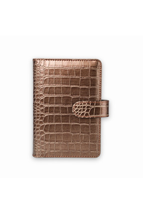 BE SO BUSY – The System Planner | Tarihsiz, Metallic Brown, Kroko Desenli Ort...