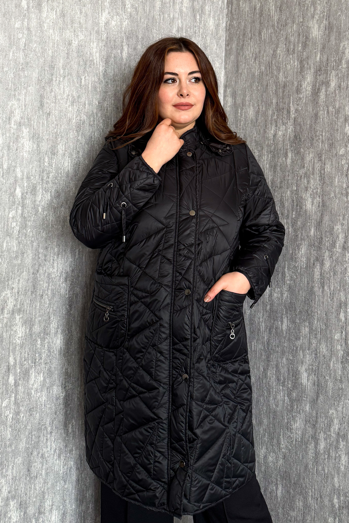 ModaPlaza  Kadın Kapitone Uzun Kaban 5579 - Görsel 7