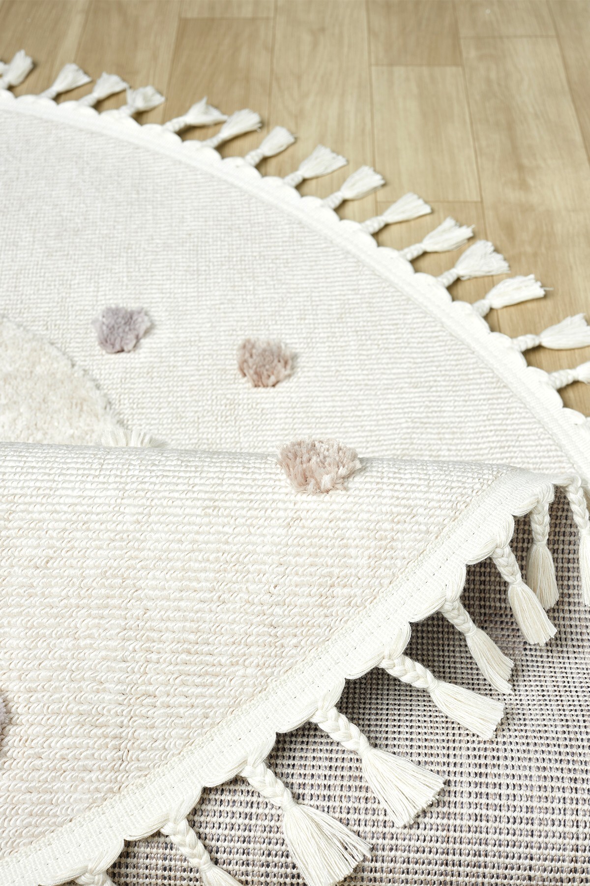 Eliz Home Daire Yuvarlak Yumuşak Bukleli Gökkuşağı Figürlü Dokuma Halı Bebek Odası Çocuk Odası Halısı 20 DAİRE fotoğrafı 4 (önizleme)