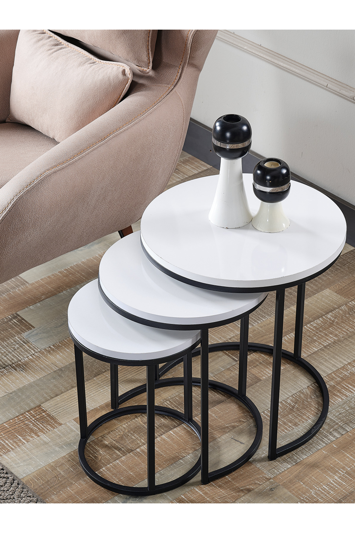 Beyaz Suntalam SİYAH METAL SEHPA zigon-sedaş-living-units-takım