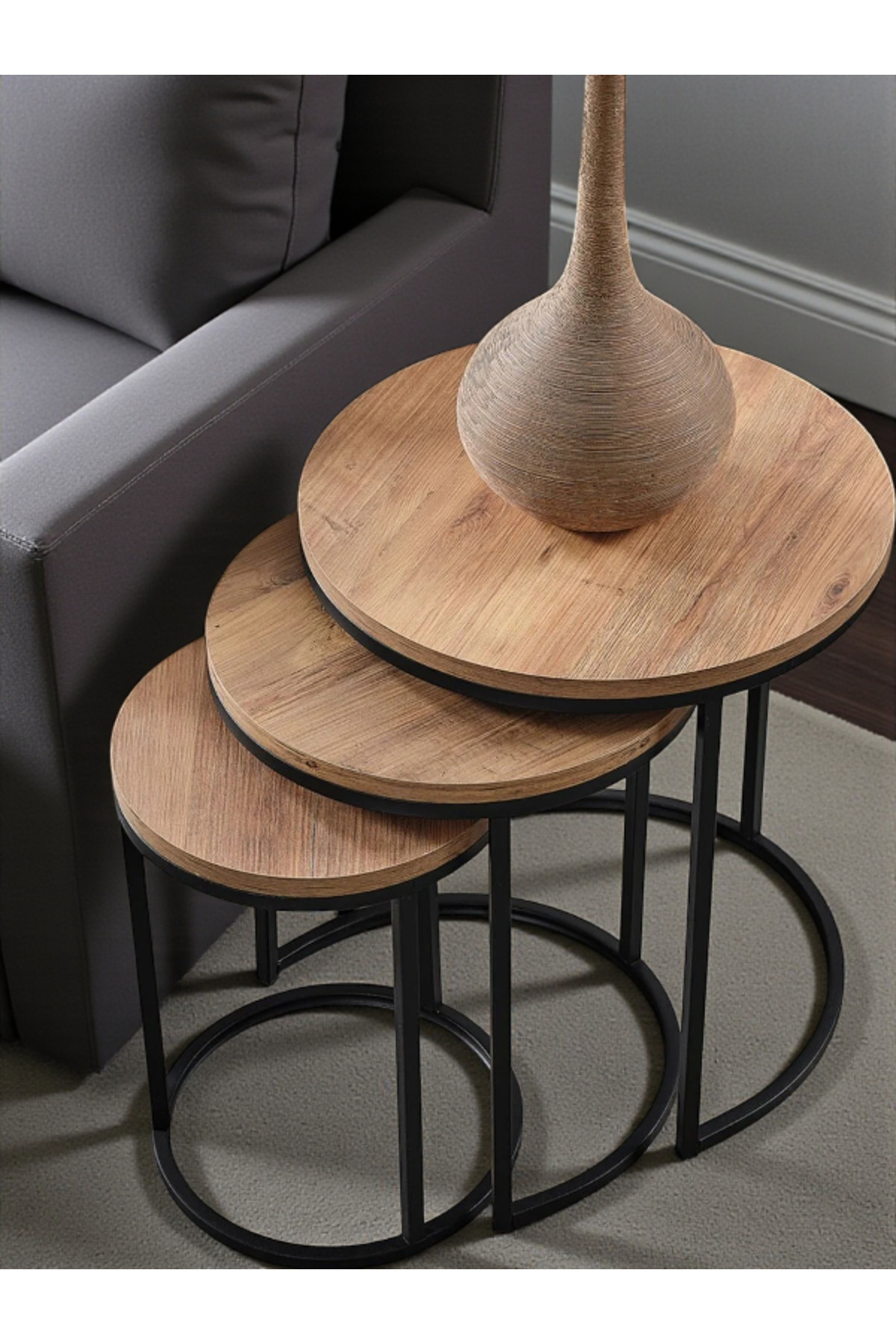 Açık Ceviz Suntalam SİYAH METAL SEHPA zigon-sedaş-living-units-takım