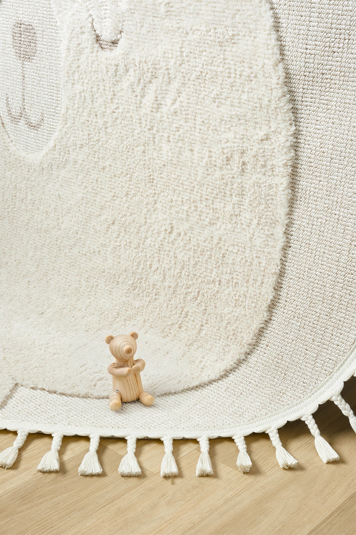 Eliz Home Yuvarlak Daire Dokuma Halı Krem Ayıcıklı Bebek Odası Çocuk Odası Genç Odası Dokuma Halı 24 DAİRE fotoğrafı 2 (önizleme)