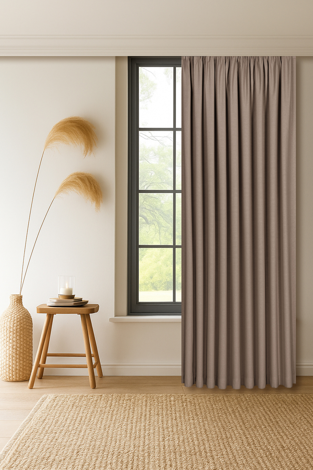 Capri linen textured cappuccino extractor HIGH QUALITY SINGLE WING BACKGROUND CURTAIN