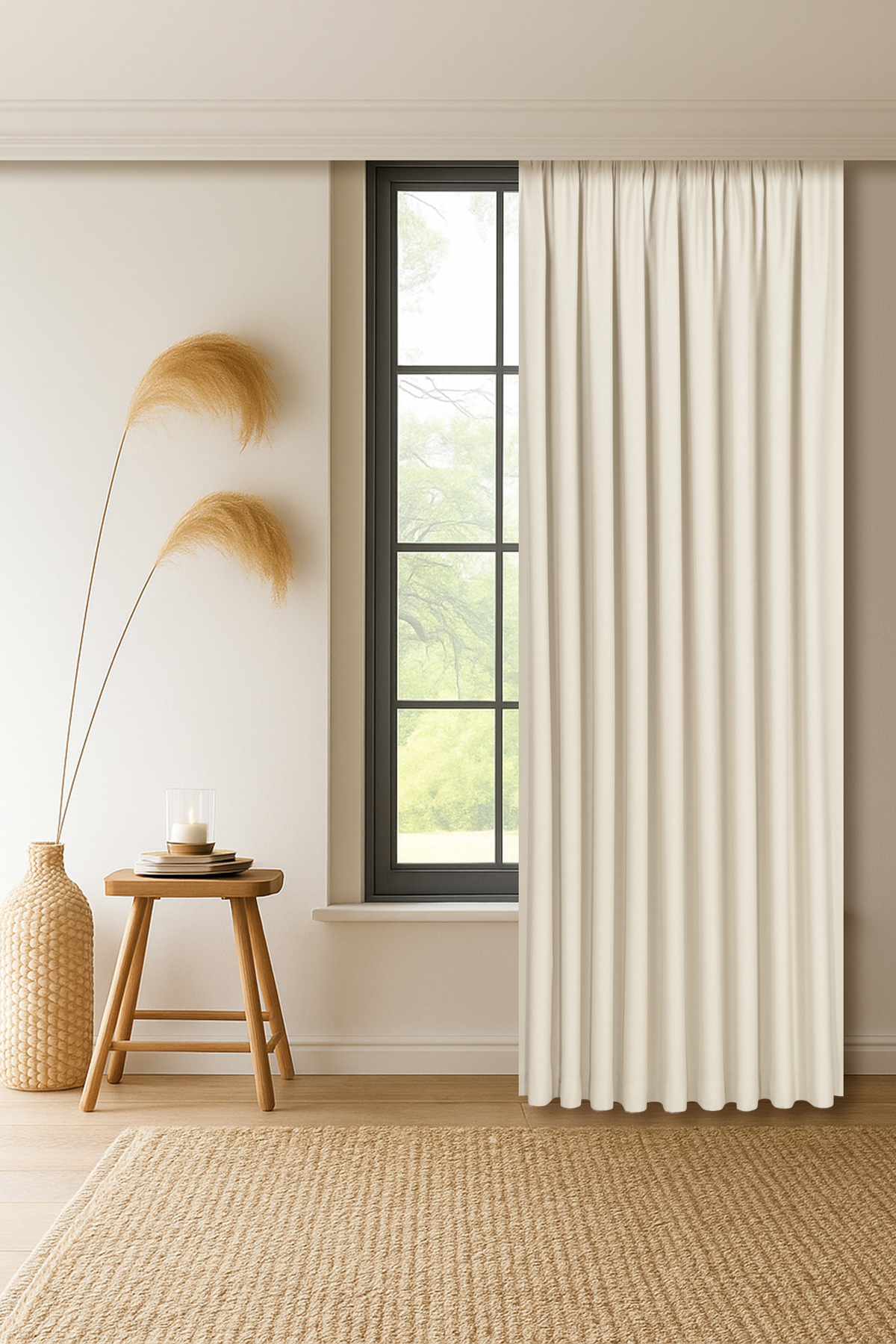 Capri Linen Textured Cream extractor HIGH QUALITY SINGLE WING BACKGROUND CURTAIN