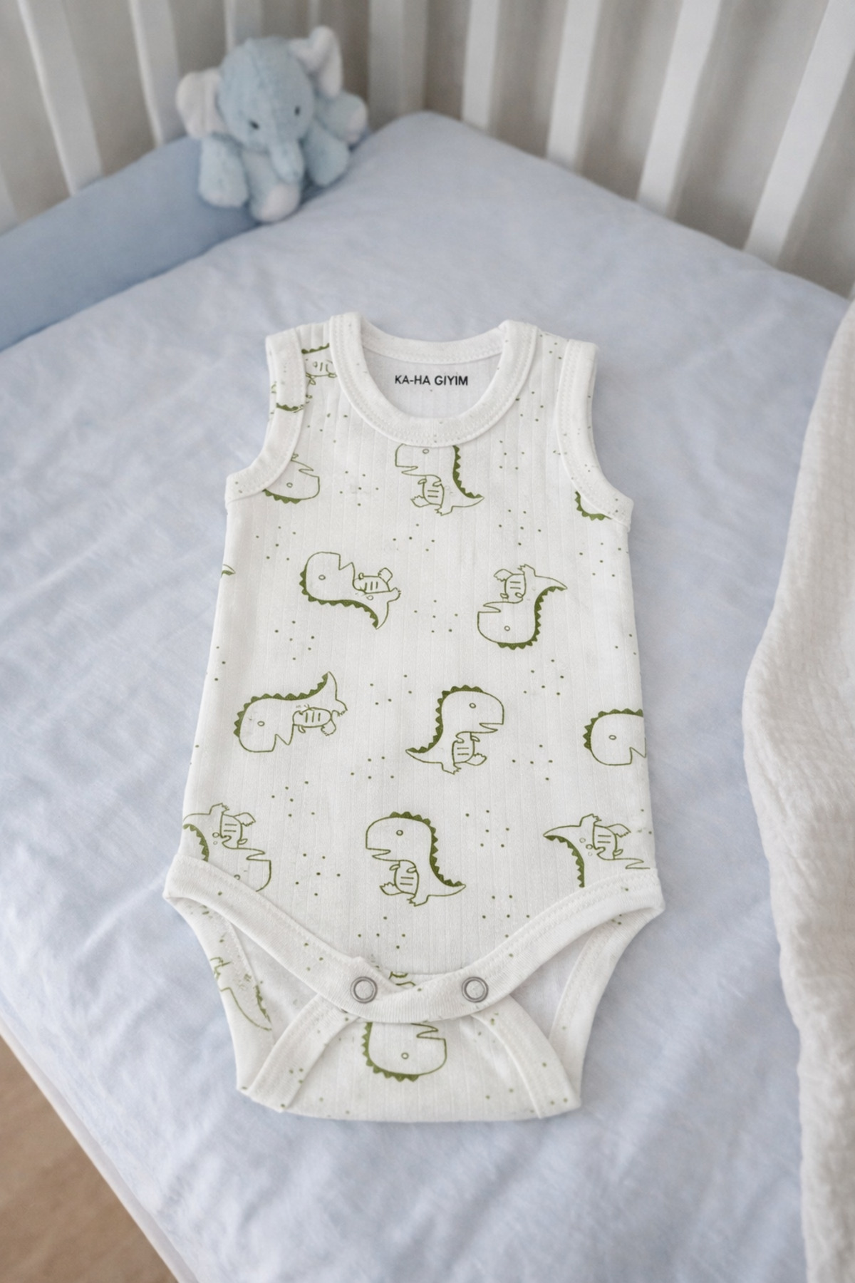 KA-HA Giyim %100 Pamuklu / Dinazorlu / Çıtçıtlı Bebek Body Zıbın / Pamuklu Bebek Atlet / Bebek Çıtçıtlı/Organik fotoğrafı 2 (önizleme)