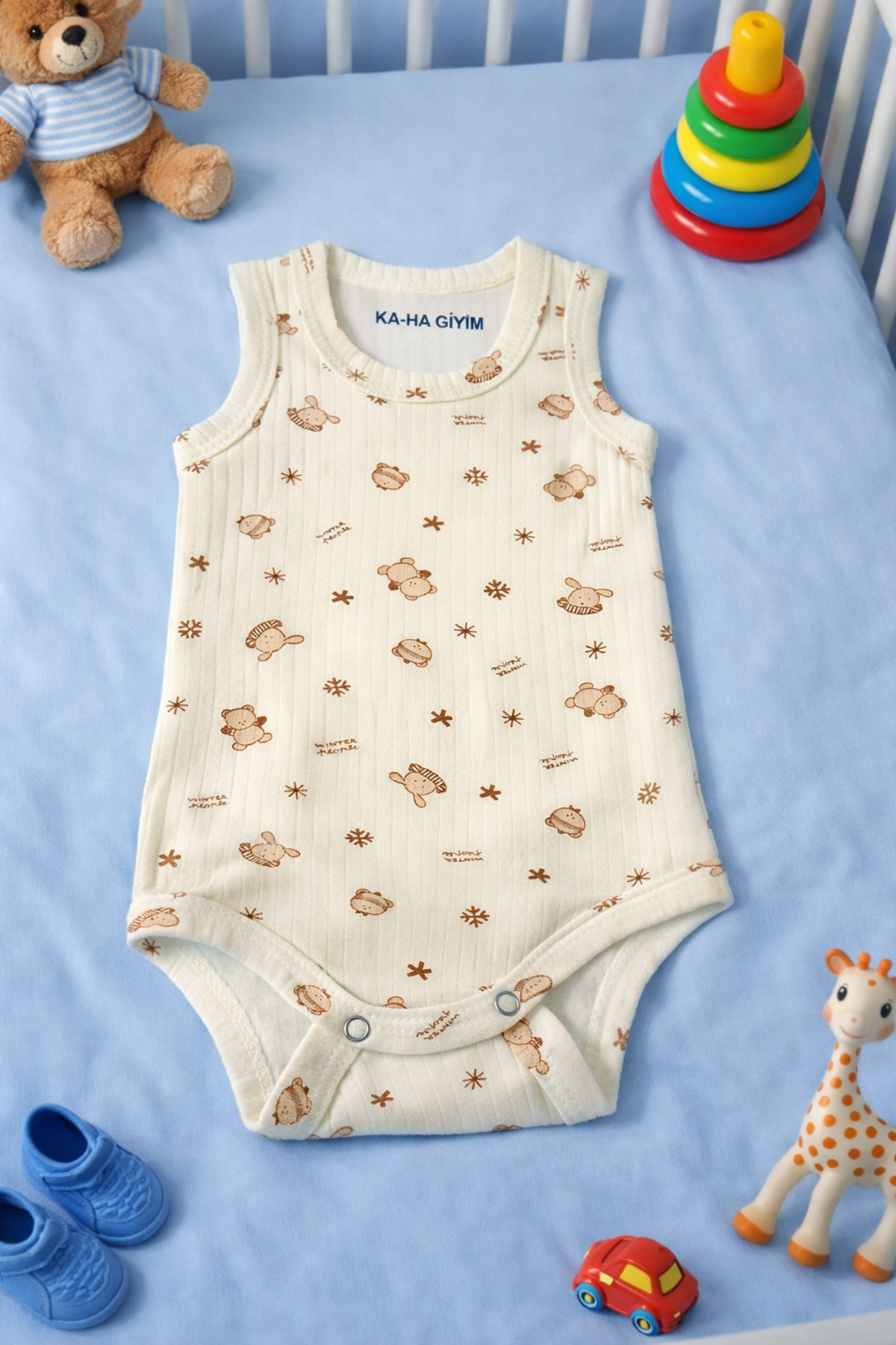 KA-HA Giyim %100 Pamuklu / Ayıcıklı / Çıtçıtlı Bebek Body Zıbın / Pamuklu Bebek Atlet / Bebek Çıtçıtlı/Organik fotoğrafı 2 (önizleme)