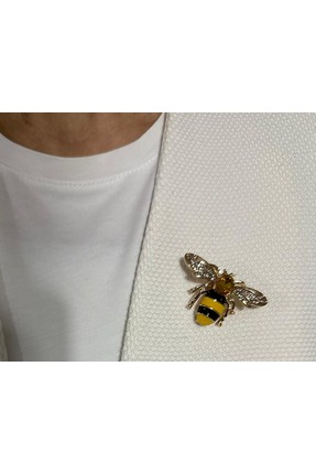 KARE ACCESORIES Taş Detaylı Arı Figür Broş