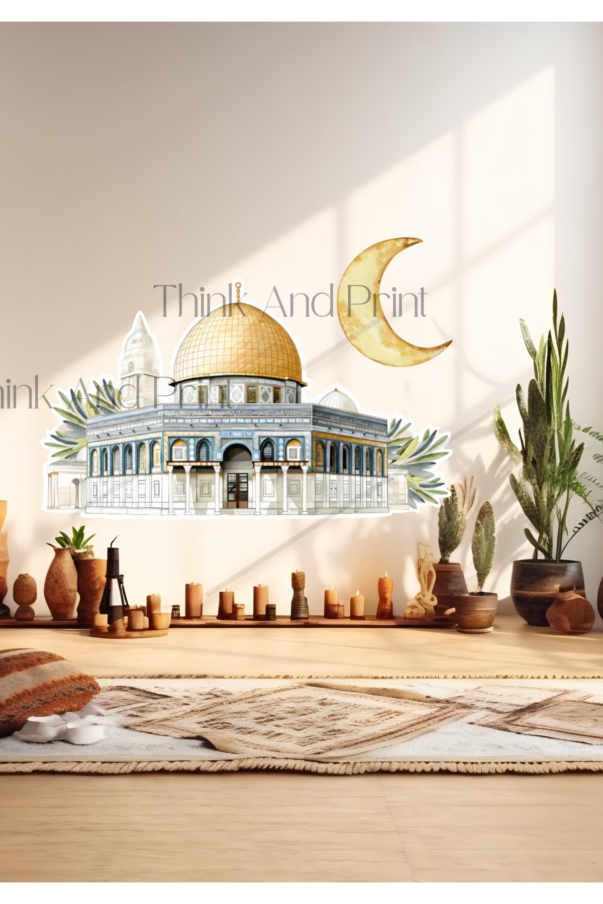 Ramadan Wall Sticker Dome-Base Sahara (MasjidAl-Aqsa) Wall Sticker