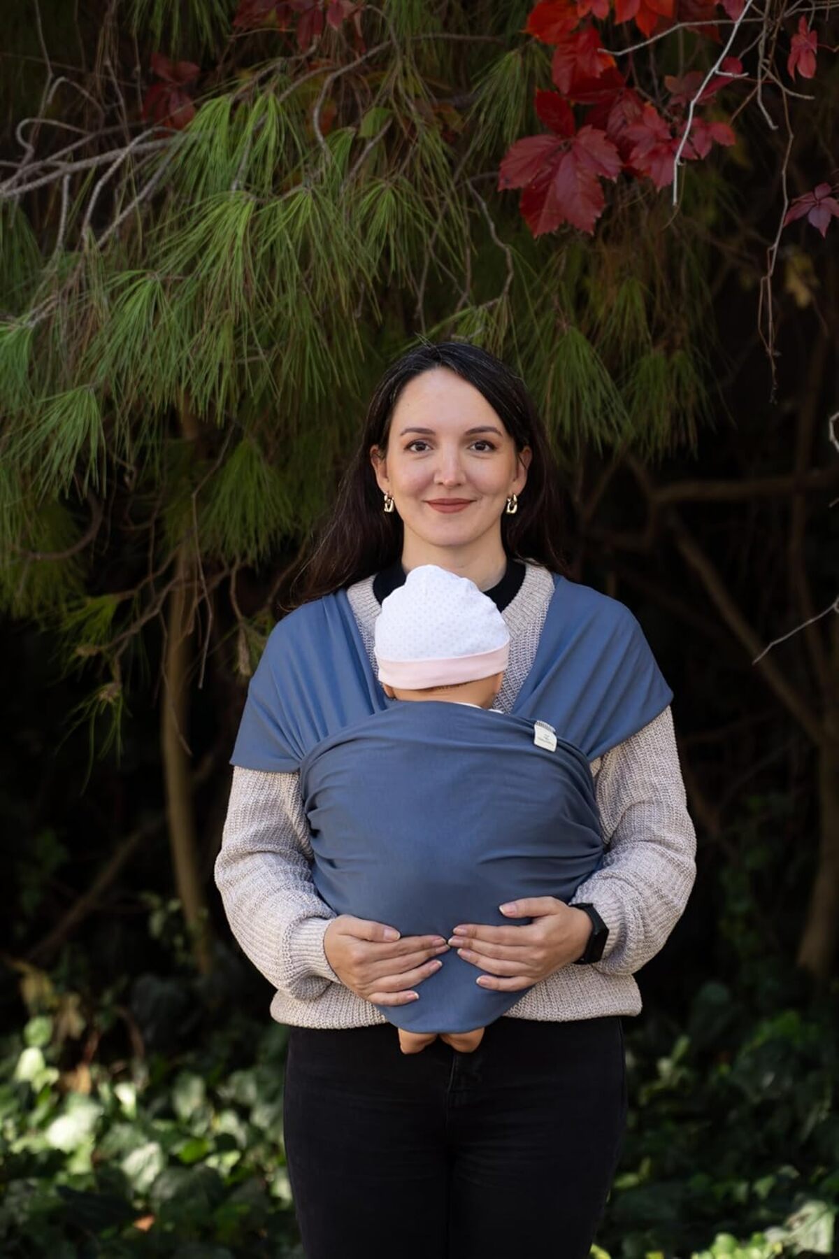 Hype Store moby baby co. Sling -%100 Pamuk - Wrap - Bebek Taşıma Şalı (Lacivert, 450cm x50cm) fotoğrafı 2 (önizleme)