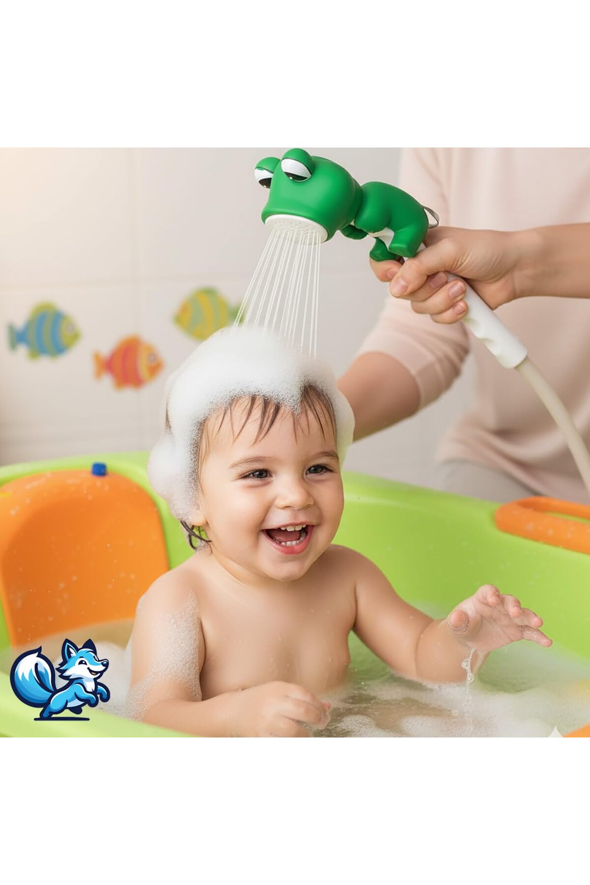 Hype Store Bluefox Sevimli Hayvan Figürlü Bebek Duş Başlığı – Annelerin Yardımcısı Eğitici Banyo Oyuncağı, Kola fotoğrafı 3 (önizleme)