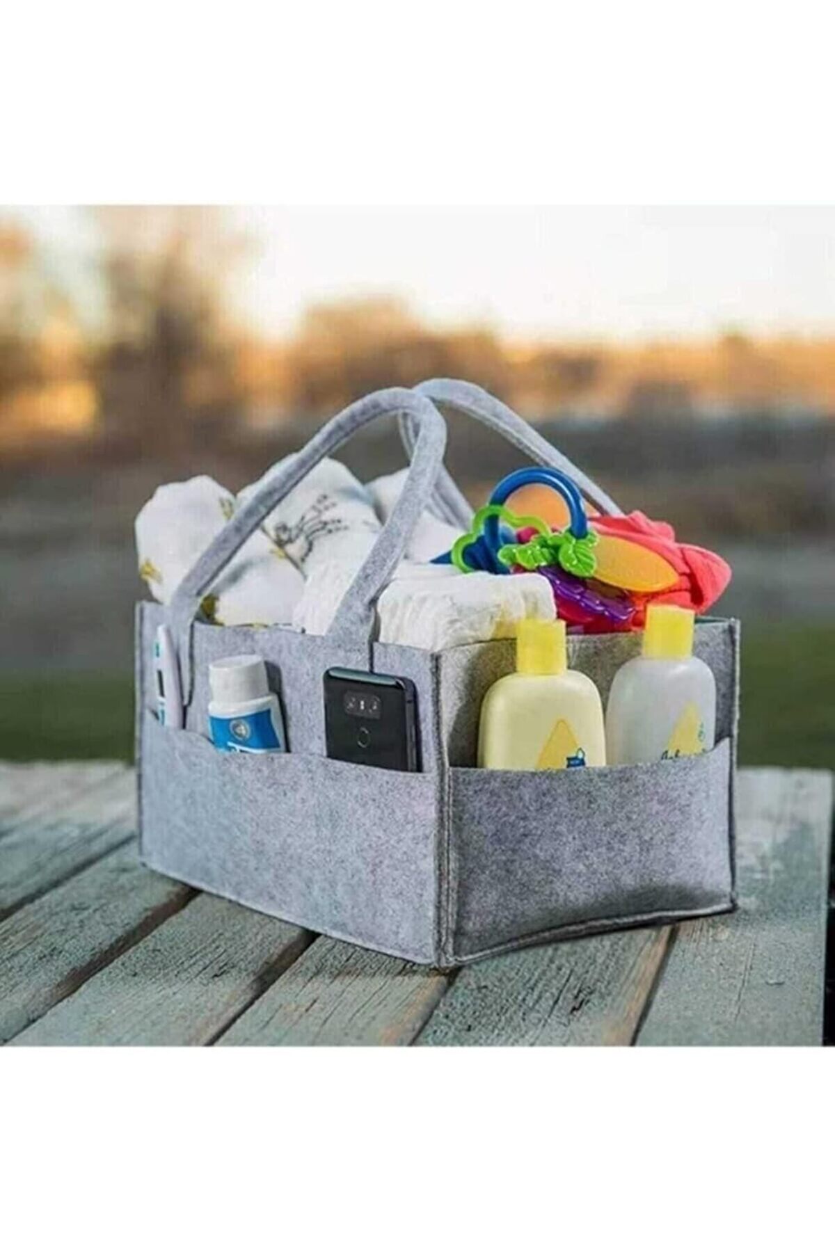 Hype Store Keçe Anne Bebek Bakım Çantası, Bebek Bezi Düzenleyici, Bebek Ürünleri, Krem, Koyma Taşıma Saklama Or fotoğrafı 2 (önizleme)