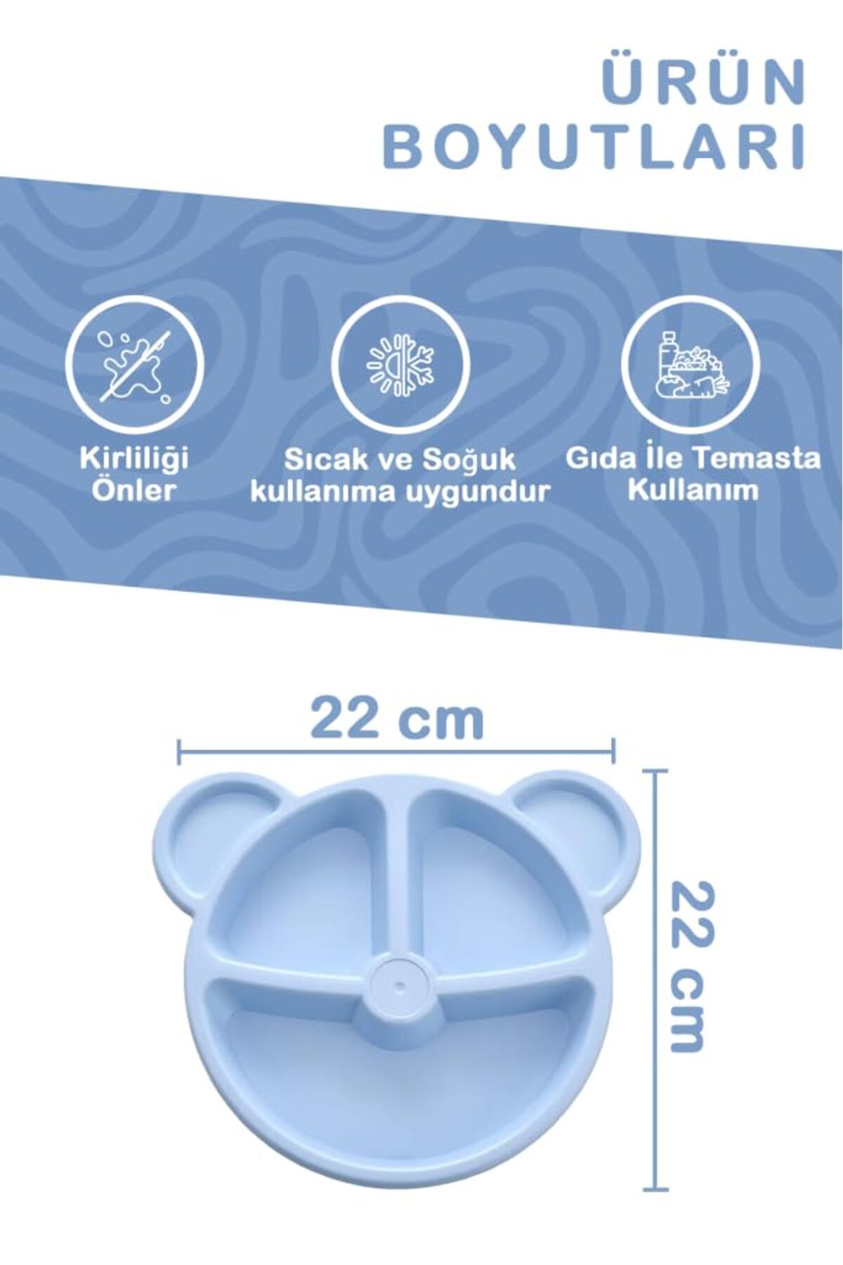 Hype Store Mithra Life 3 Bölmeli Mavi Bebek Çocuk Yemek Mama Tabağı MIT1115 fotoğrafı 2 (önizleme)