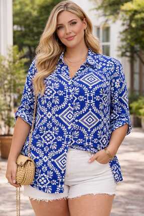 tuana büyük beden viskon gömlek