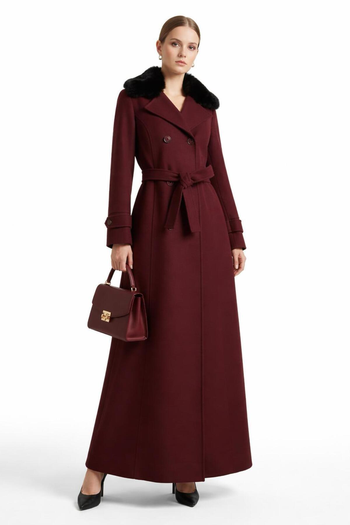 ESİN GİYİM  KRUVAZE KAŞE PALTO - Görsel 2