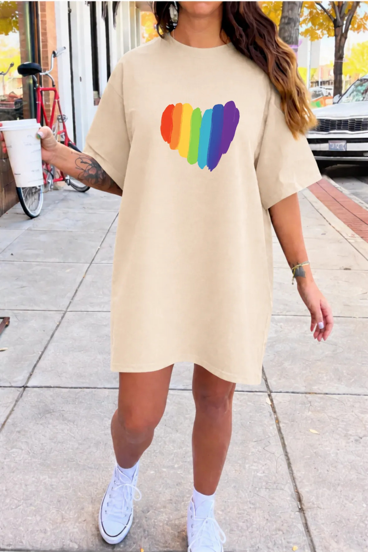 Pink Sky Rochie Tricou Cu Mânecă Scurtă Pentru Femei De Mărime Mare, Cu Decolteu, Cămașă De Noapte Femeie - M