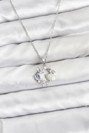 Savings Sphere 316L Çelik Zincir Gümüş Renk Deniz Tema Model Zirkon Taşlı Kad...