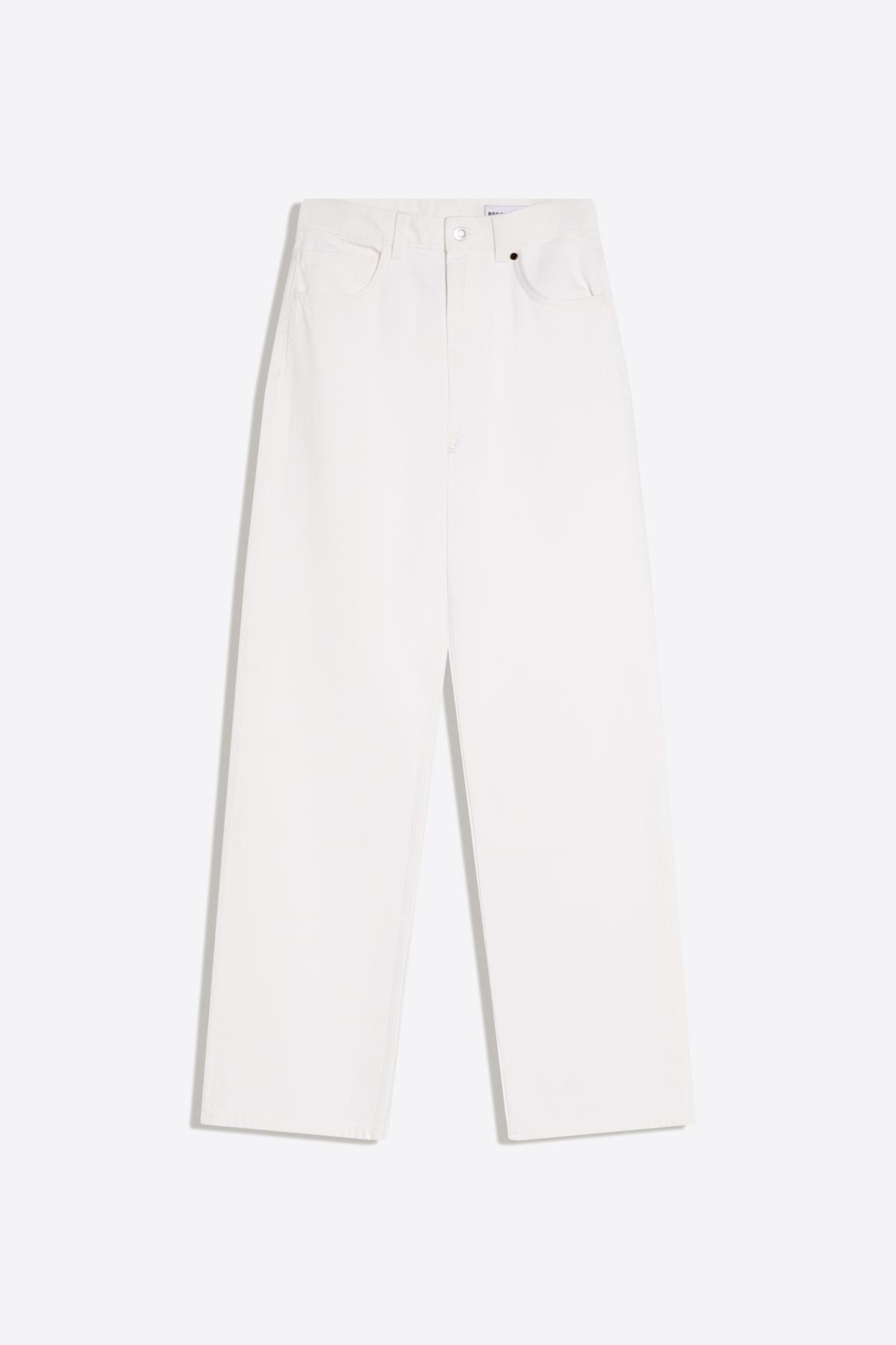 Bershka  Yüksek bel straight fit geniş paça jean - Görsel 5
