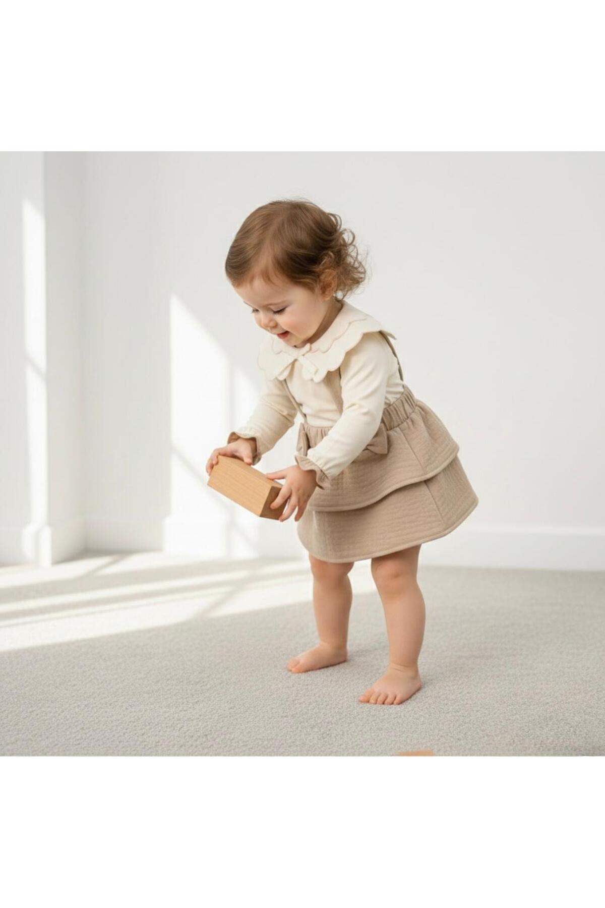 Butik KIZ BEBEK %100 PAMUKLU SALOPET ELBİSE 3-6-9-12 AY fotoğrafı 3 (önizleme)