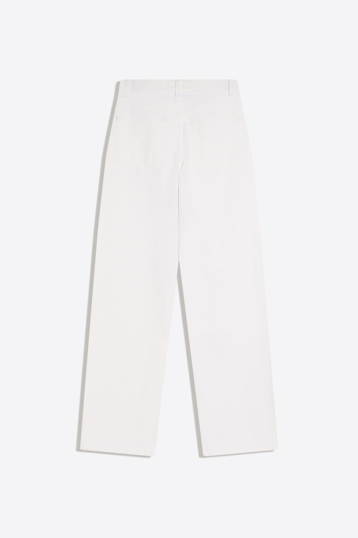 Bershka  Yüksek bel straight fit geniş paça jean - Görsel 6