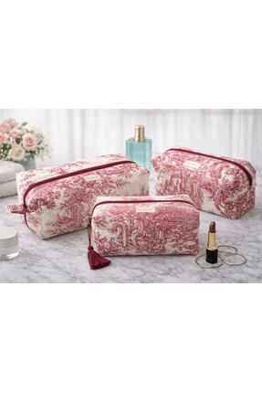 GİFTPİLLOWSS KUMAŞ 3'LÜ BORDO ÇANTA SETİ