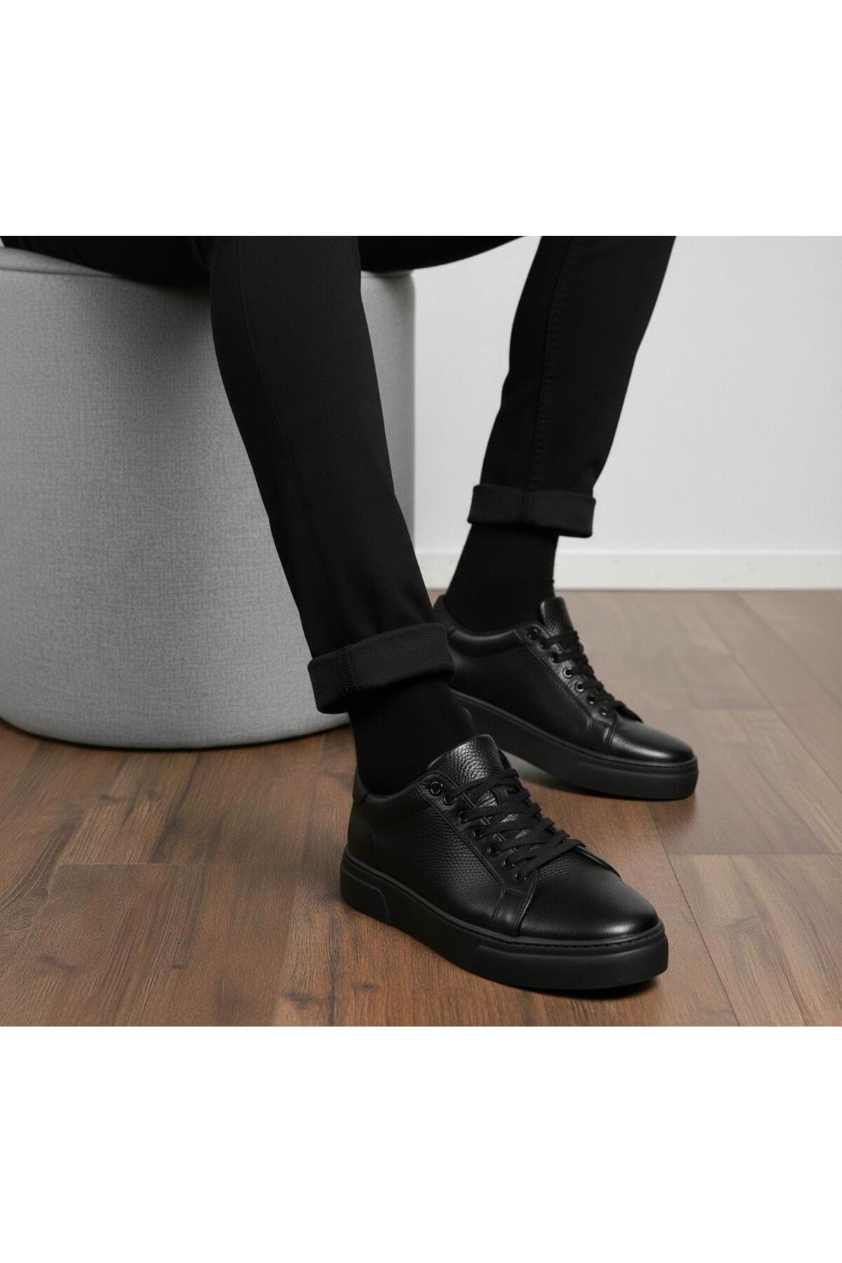 Taşpınar Ayakkabı %100 Hakiki Deri Ortopedik Hafif Erkek Rahat Günlük Hafif Terletmez Büyük Numara Sneaker Ayk. 37-50 görsel 3