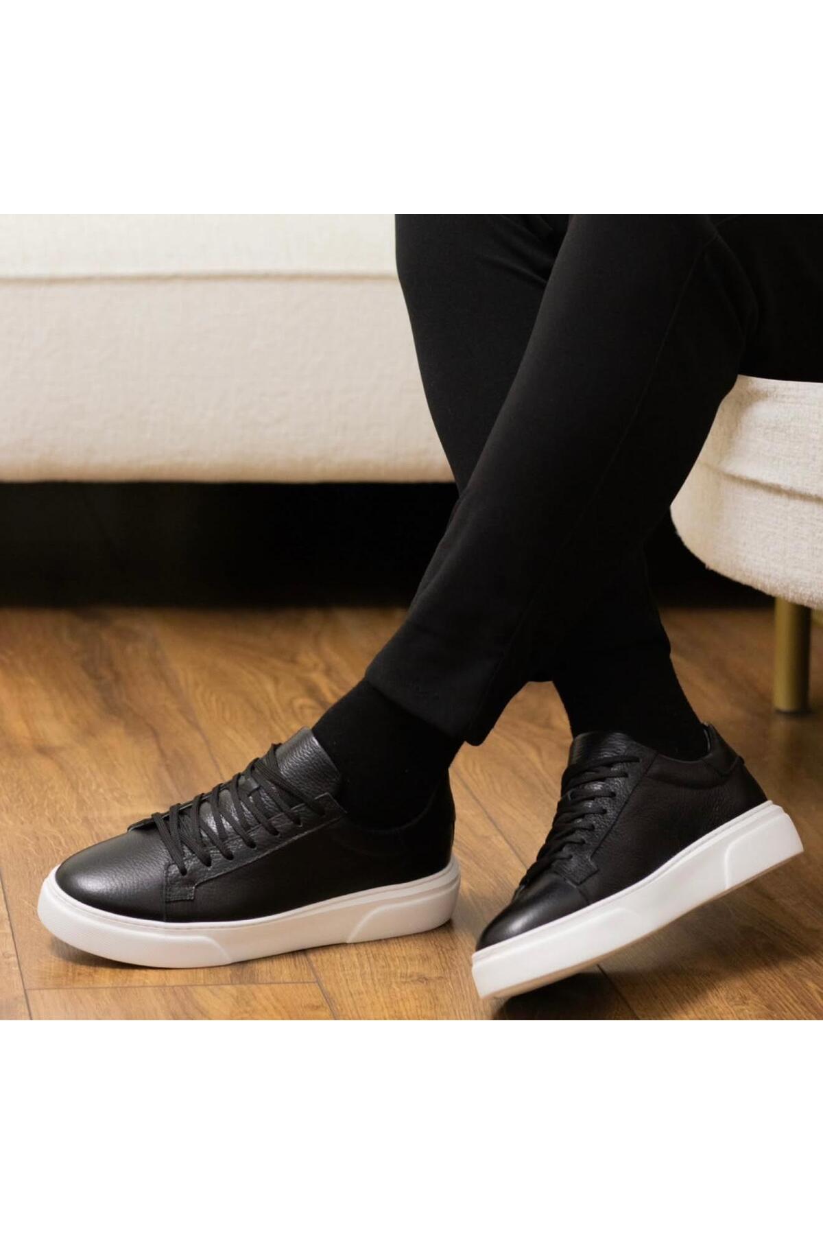 Taşpınar Ayakkabı  %100 Hakiki Deri Ortopedik Hafif Erkek Rahat Günlük Hafif Terletmez Büyük Numara Sneaker Ayk. 37-50 - Görsel 4