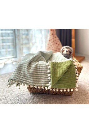 Gökçe Cotton Müslin Bebek Örtüsü %100 Pamuk El İşlemesi