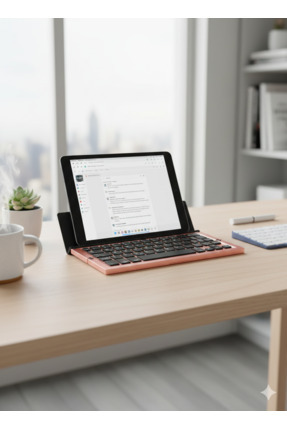 Zilvana Brivona Katlanabilir Bluetooth Klavye Telefon/Tablet Standlı Taşınabilir